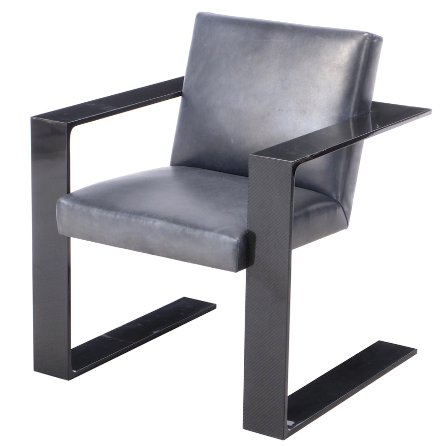 Ralph Lauren Home "RL-CF1" Carbon Fiber and Leather Cantilever Dining Chair
