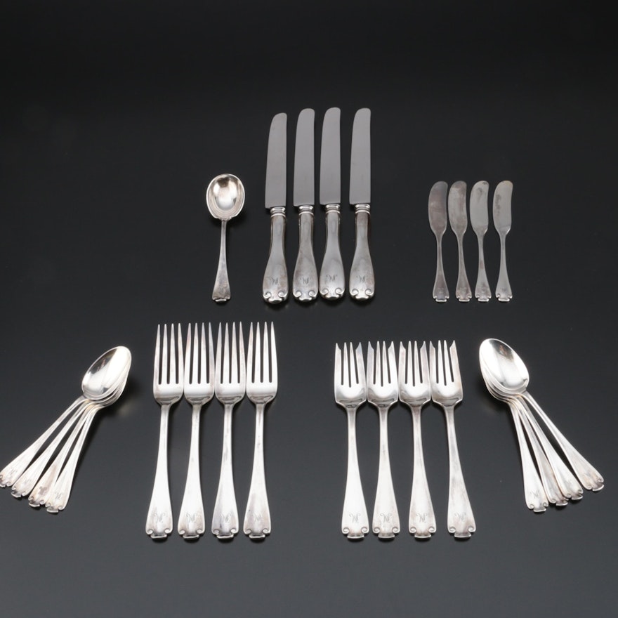 Tiffany & Co. "Flemish" Sterling Flatware for Four, Early to Mid 20th Century