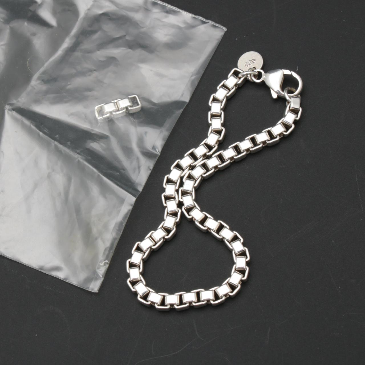 Tiffany & Co Sterling Silver Box Link Bracelet