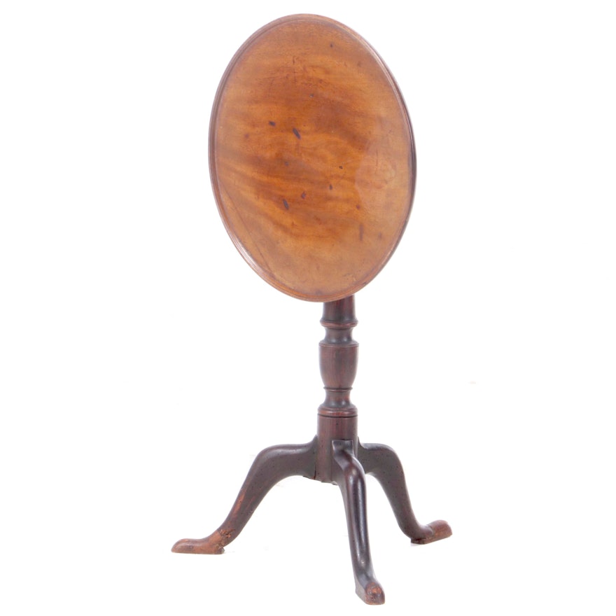 George III Mahogany and Beech Dished Tripod Table, Late 18th/Early 19th Century