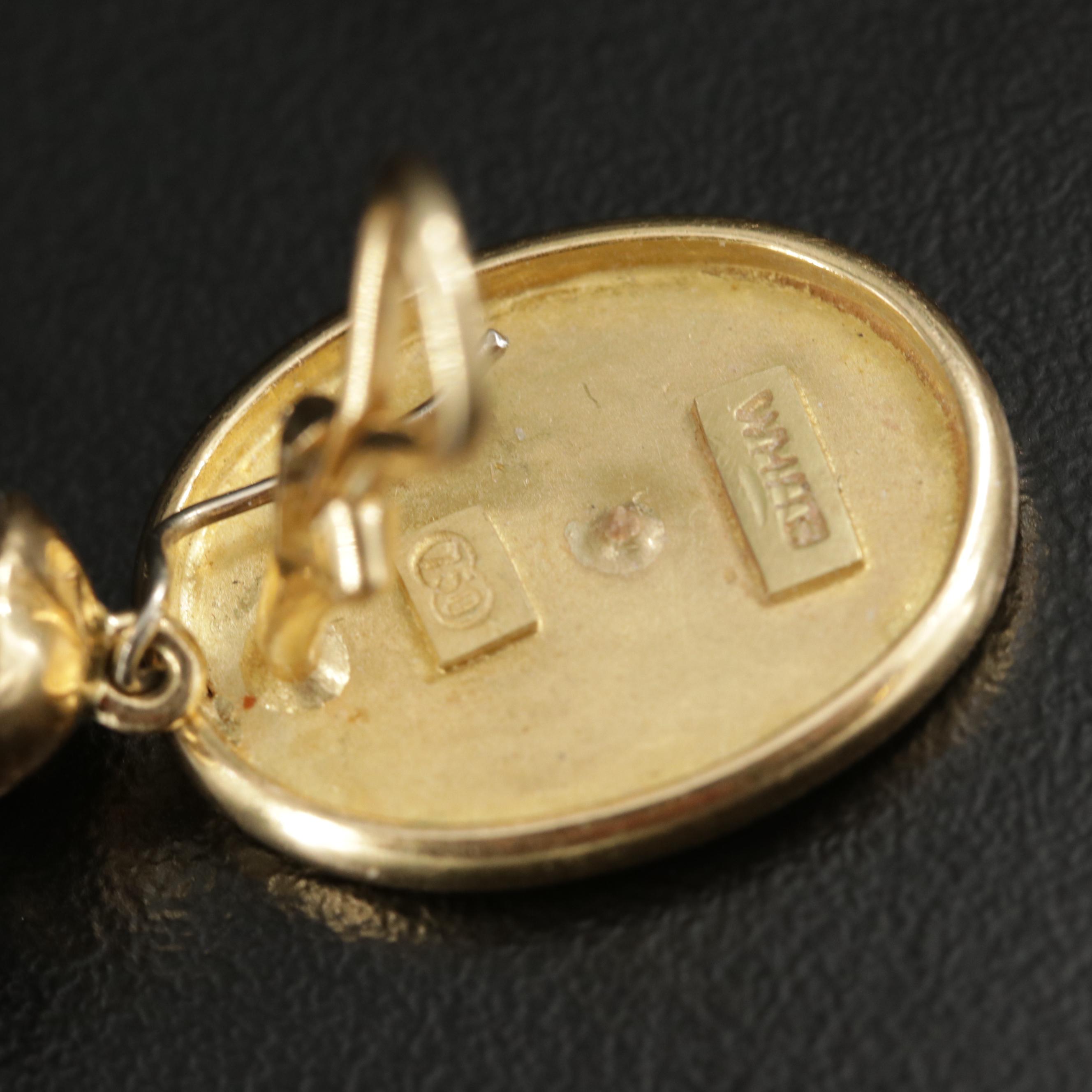 Tony White 18K Gold Pearl Drop Earrings