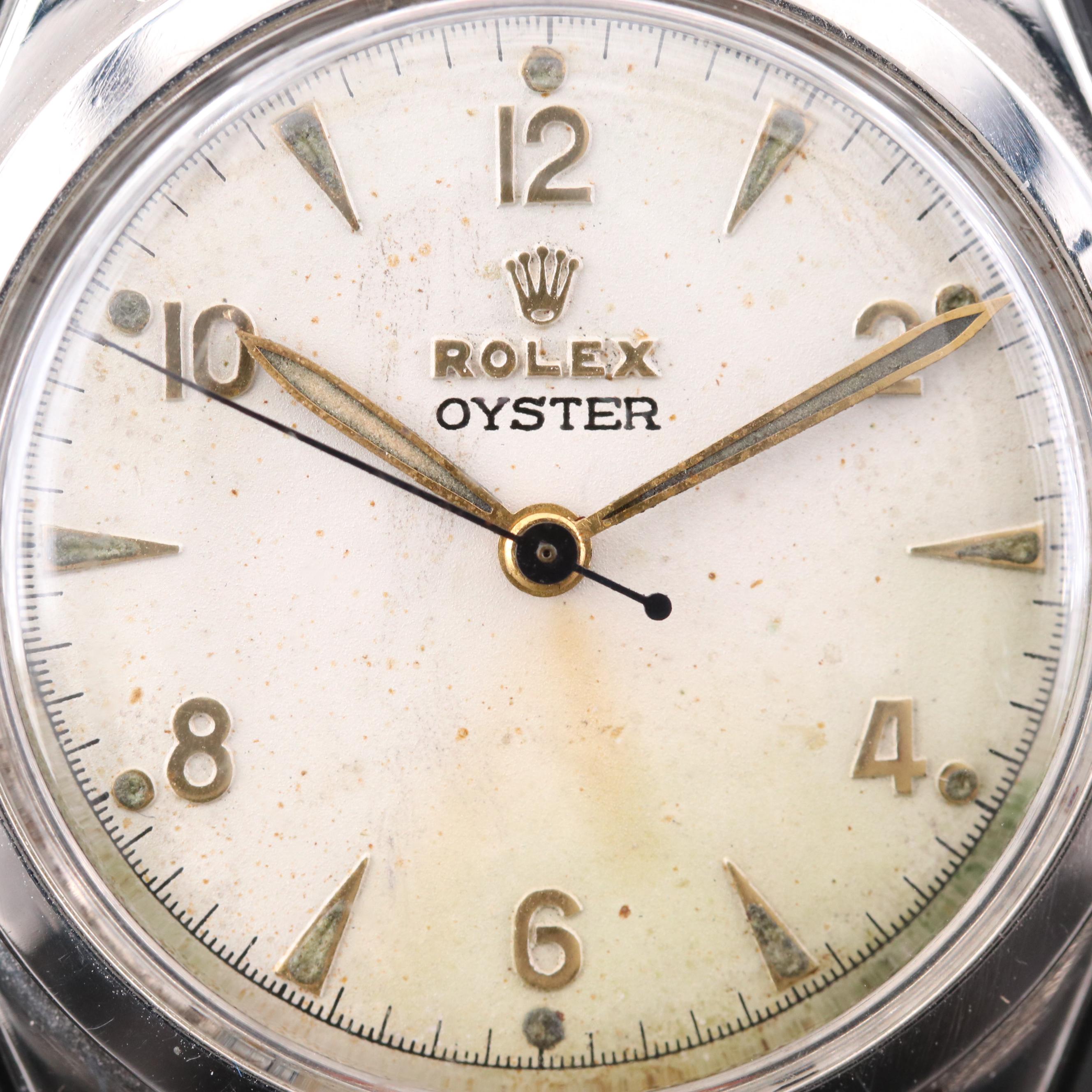 1952 Rolex Oyster Arabic Dial Stainless Steel Watch
