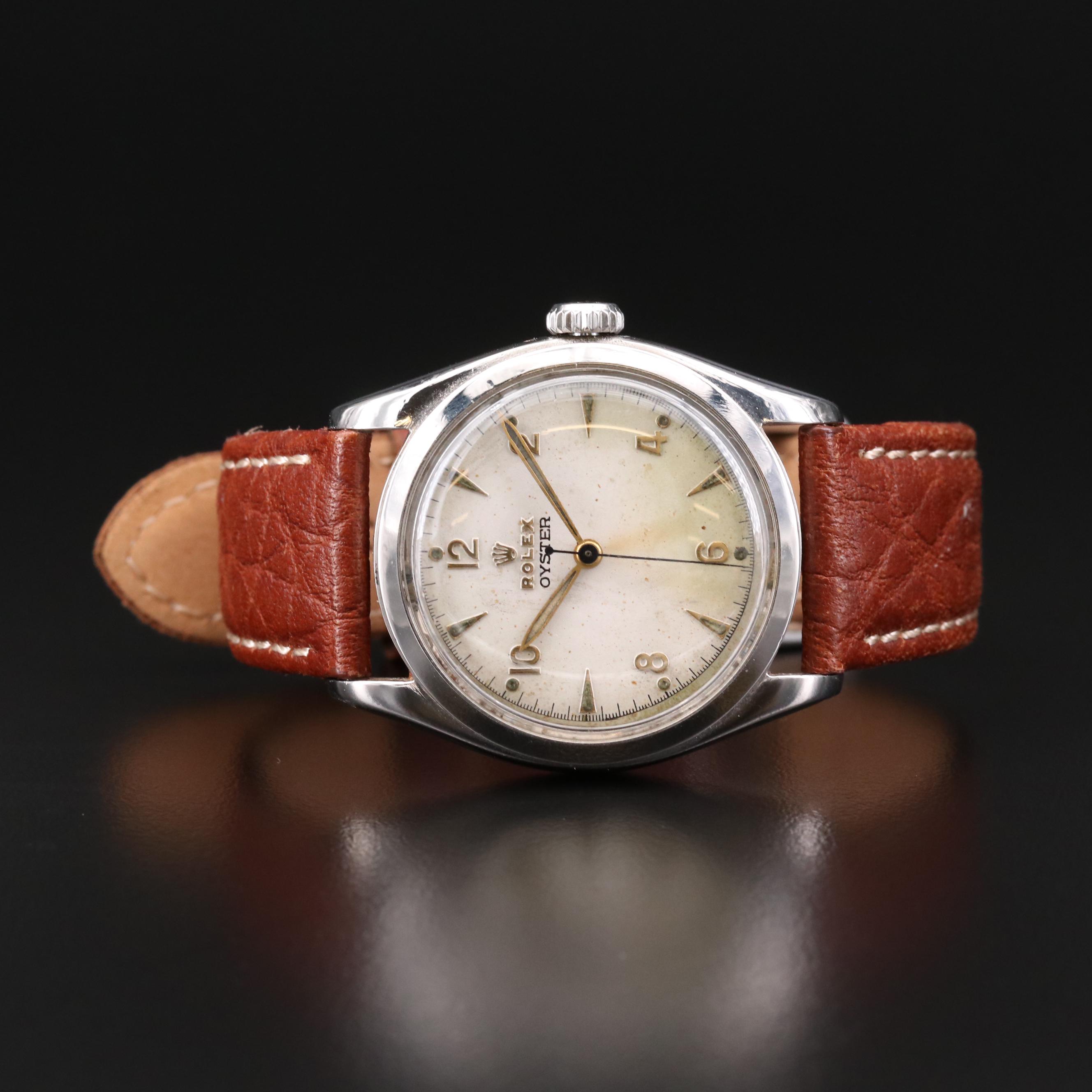 1952 Rolex Oyster Arabic Dial Stainless Steel Watch