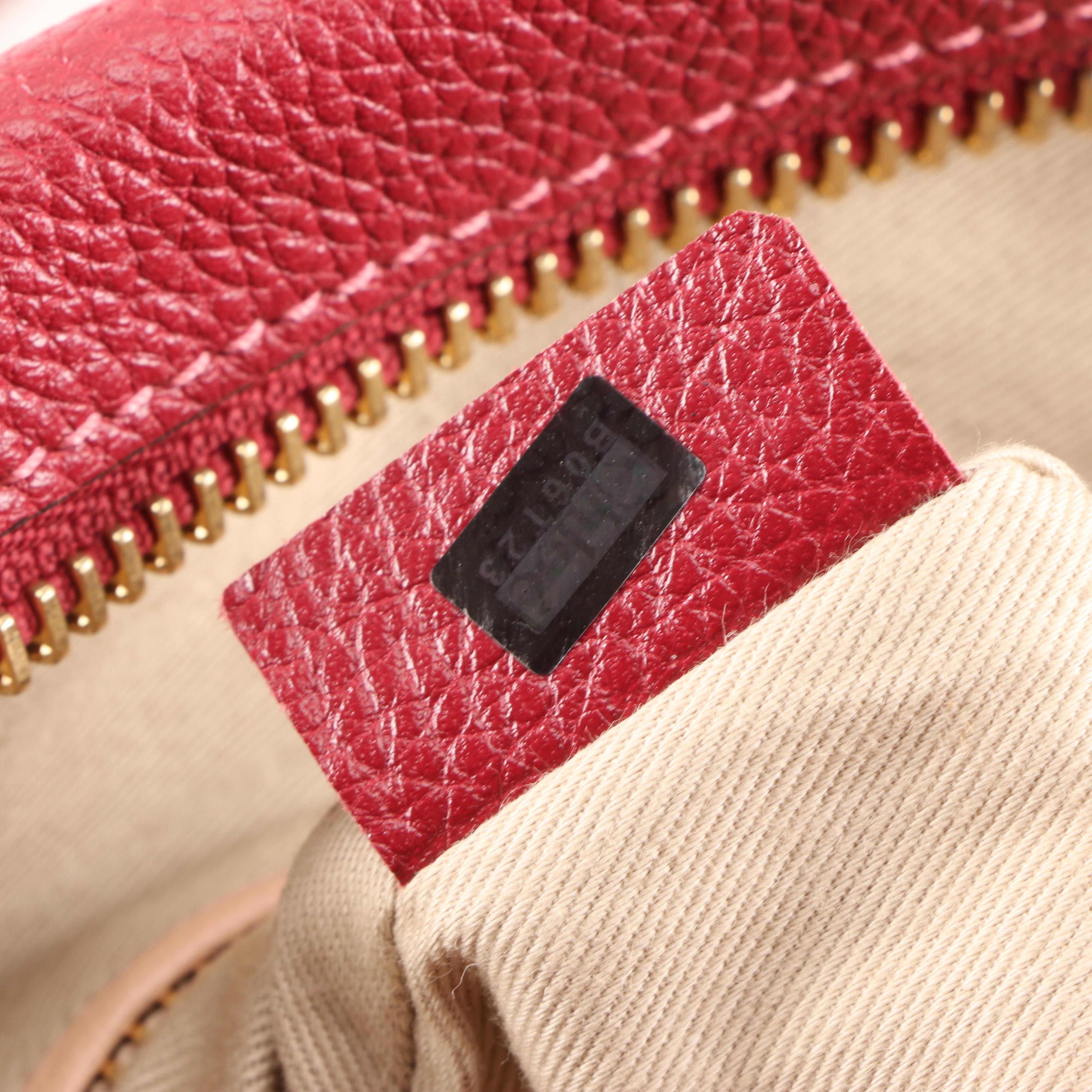 Chloé Small Paraty Bag in Red Pebbled Leather