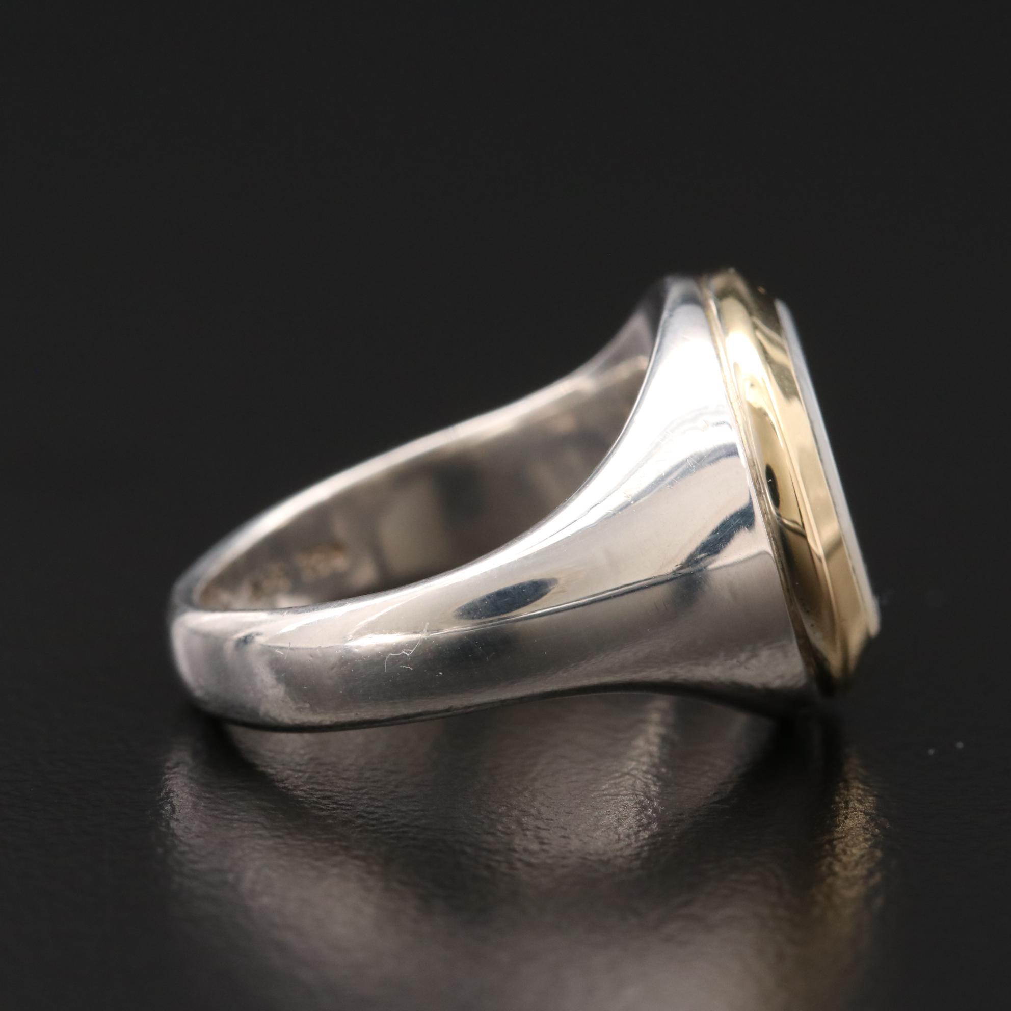 Tiffany & Co. Sterling Mother of Pearl Ring with 18K Accents