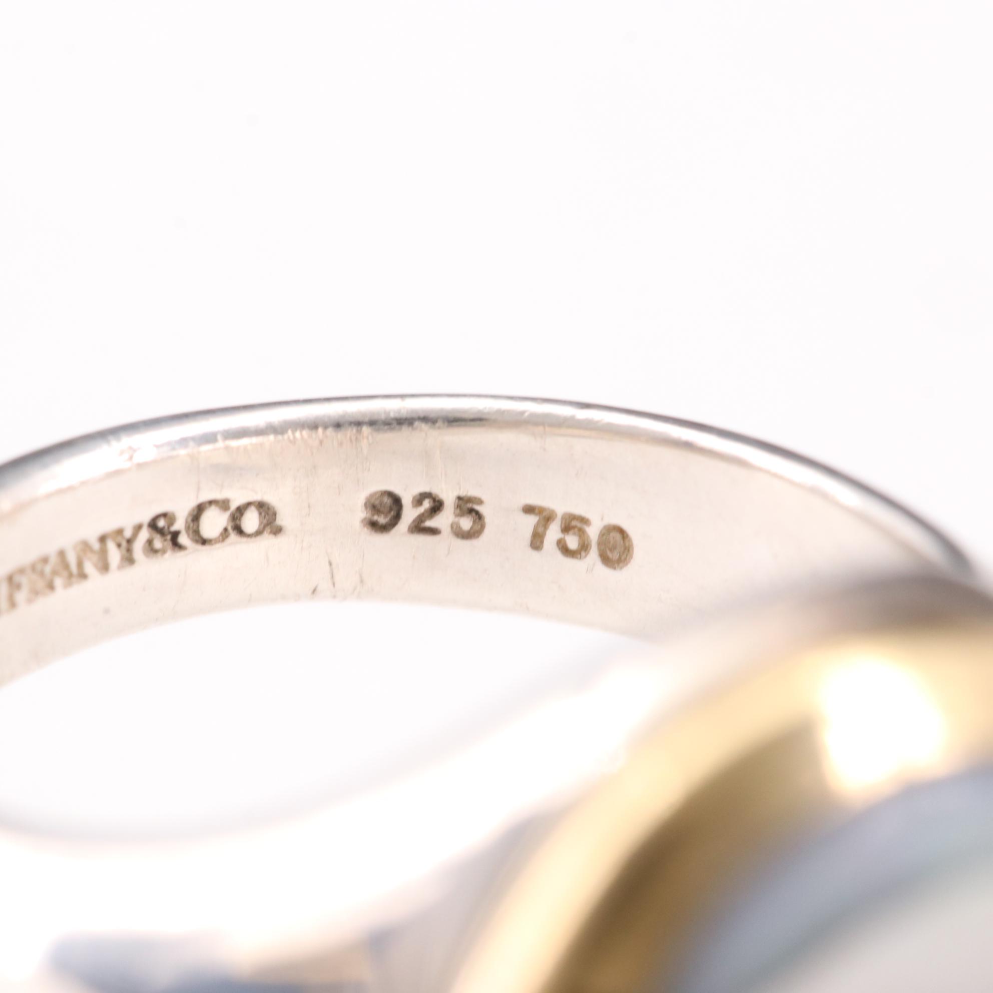 Tiffany & Co. Sterling Mother of Pearl Ring with 18K Accents