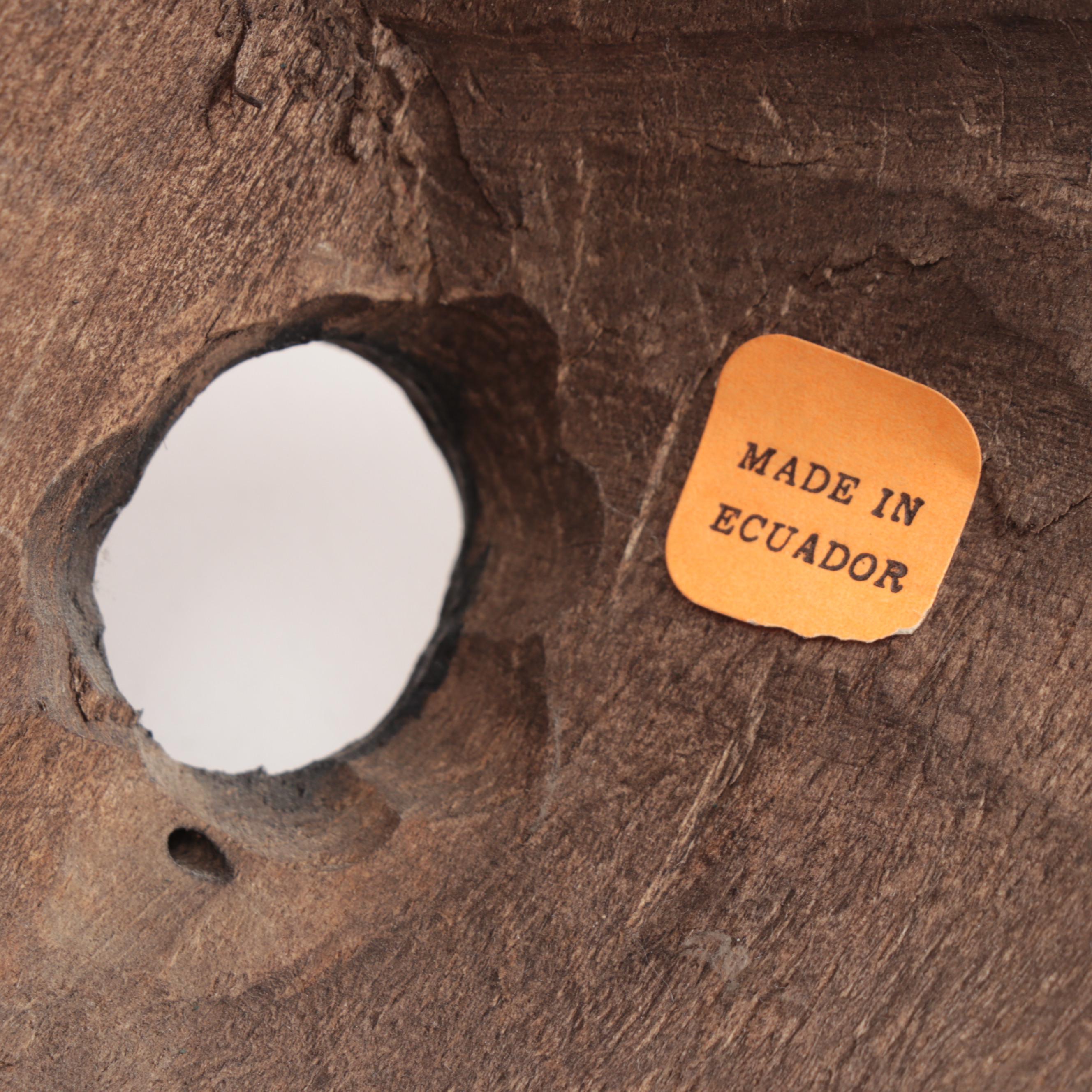 Ecuadorian Folk Art Carved and Polychromed Wood Spirit Mask