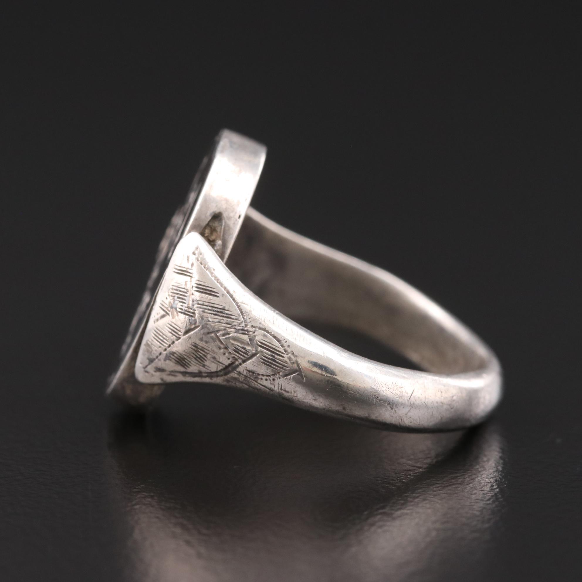 Niello Sterling Silver Flip Ring