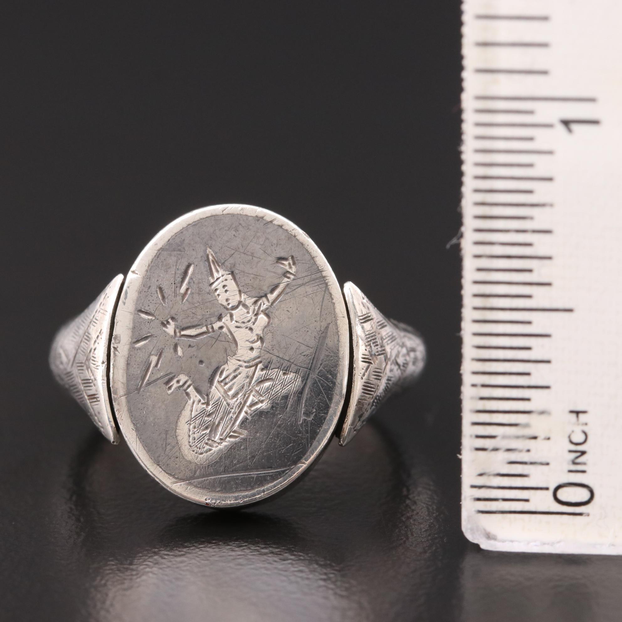 Niello Sterling Silver Flip Ring