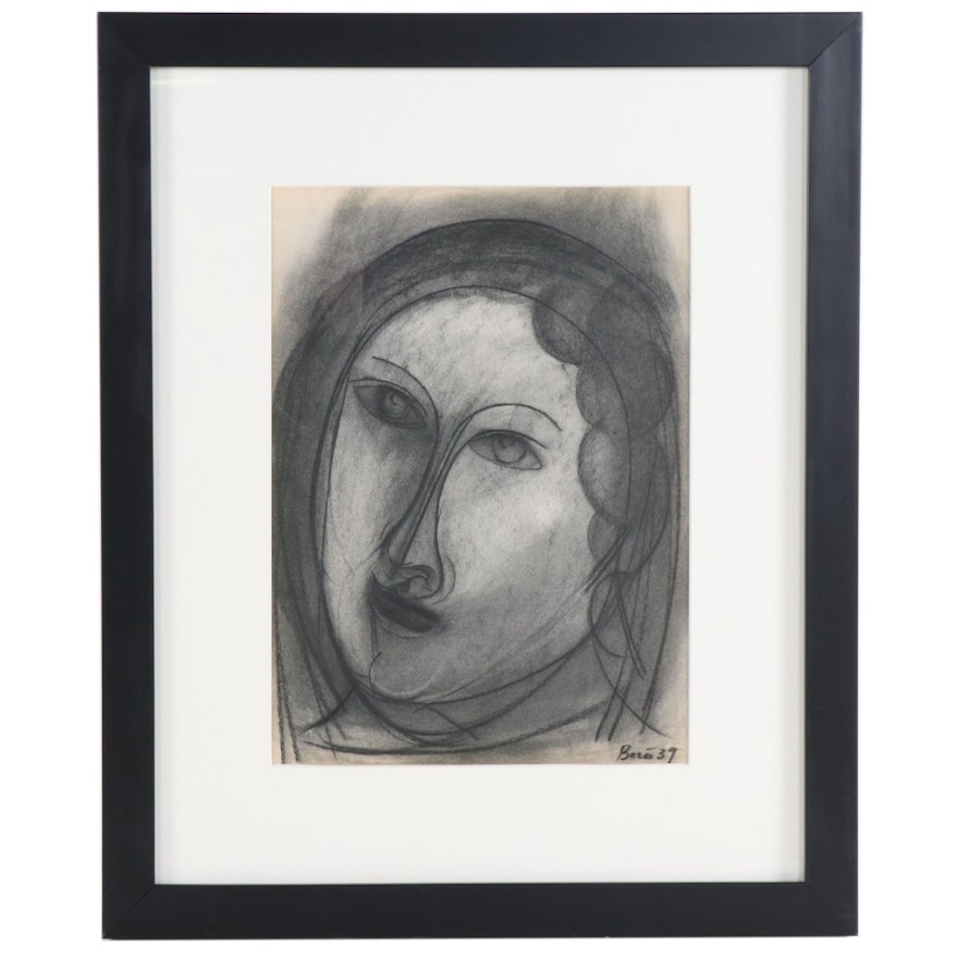 Francisco Borés Lithograph "Drawing of a Head" for "Verve," 1939