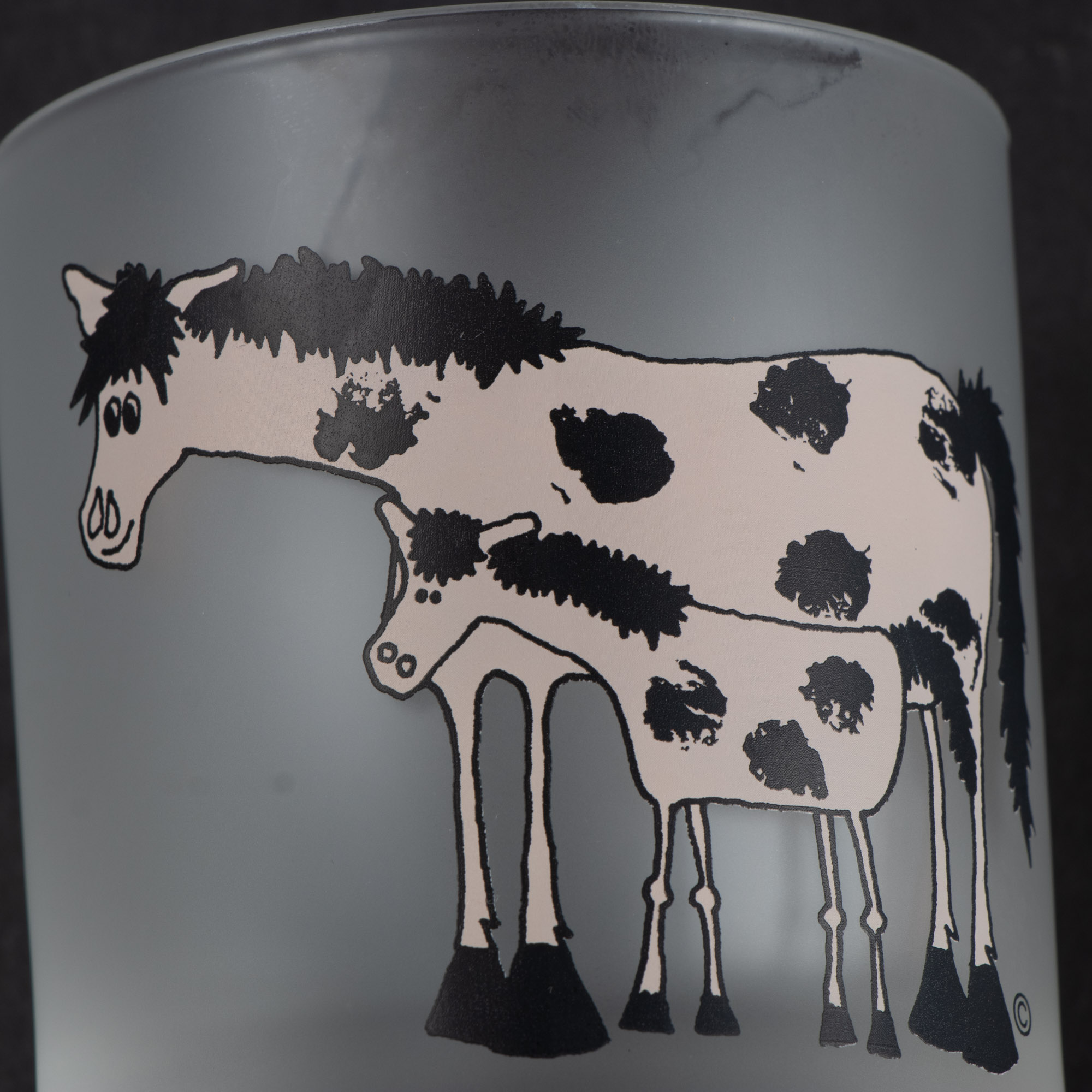 Dartington Designs "Farm Animals" Frosted Double Old Fashioned Glasses