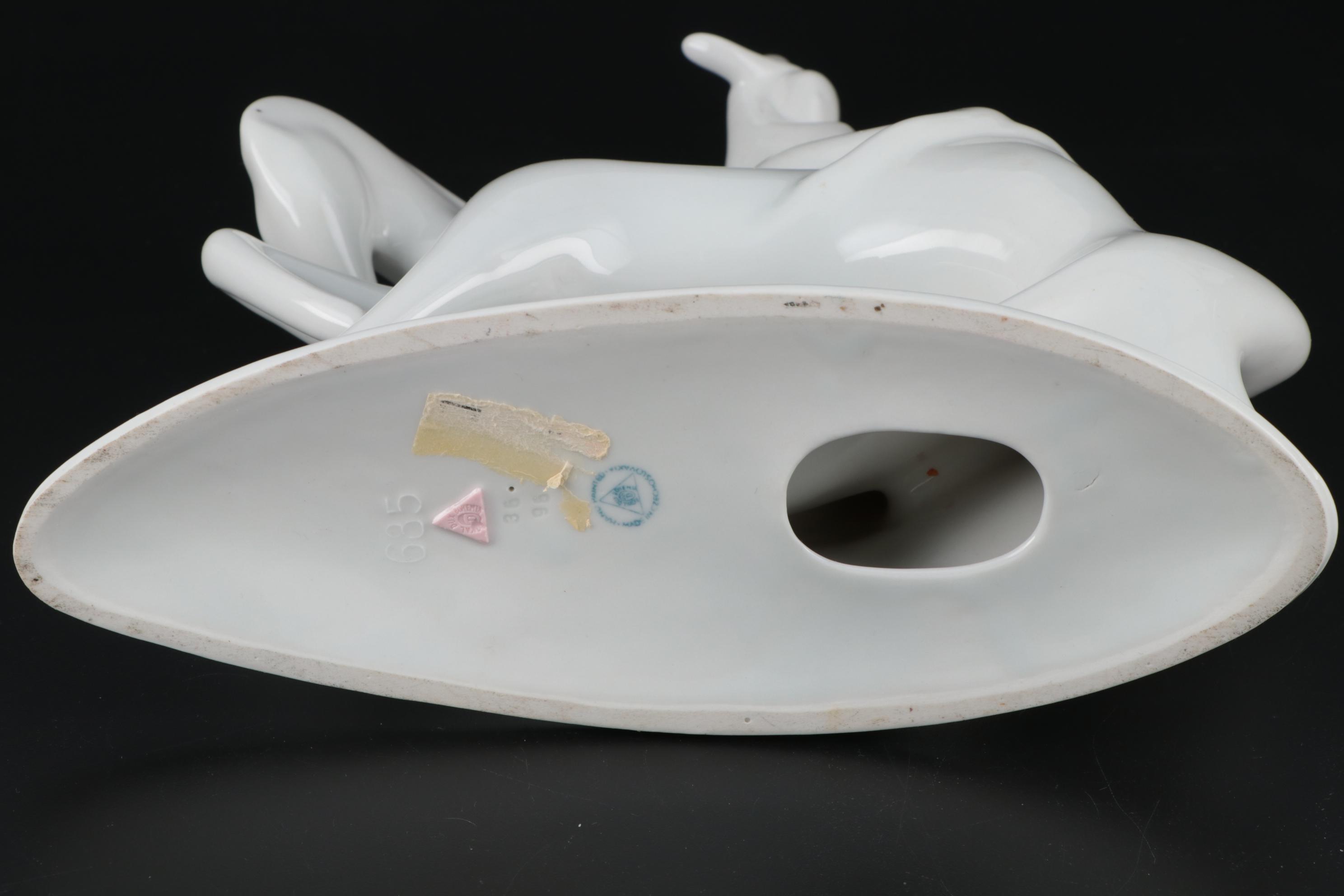 Royal Dux "Lady Godiva" Porcelain Figurine Designed by Jaroslav Jezek