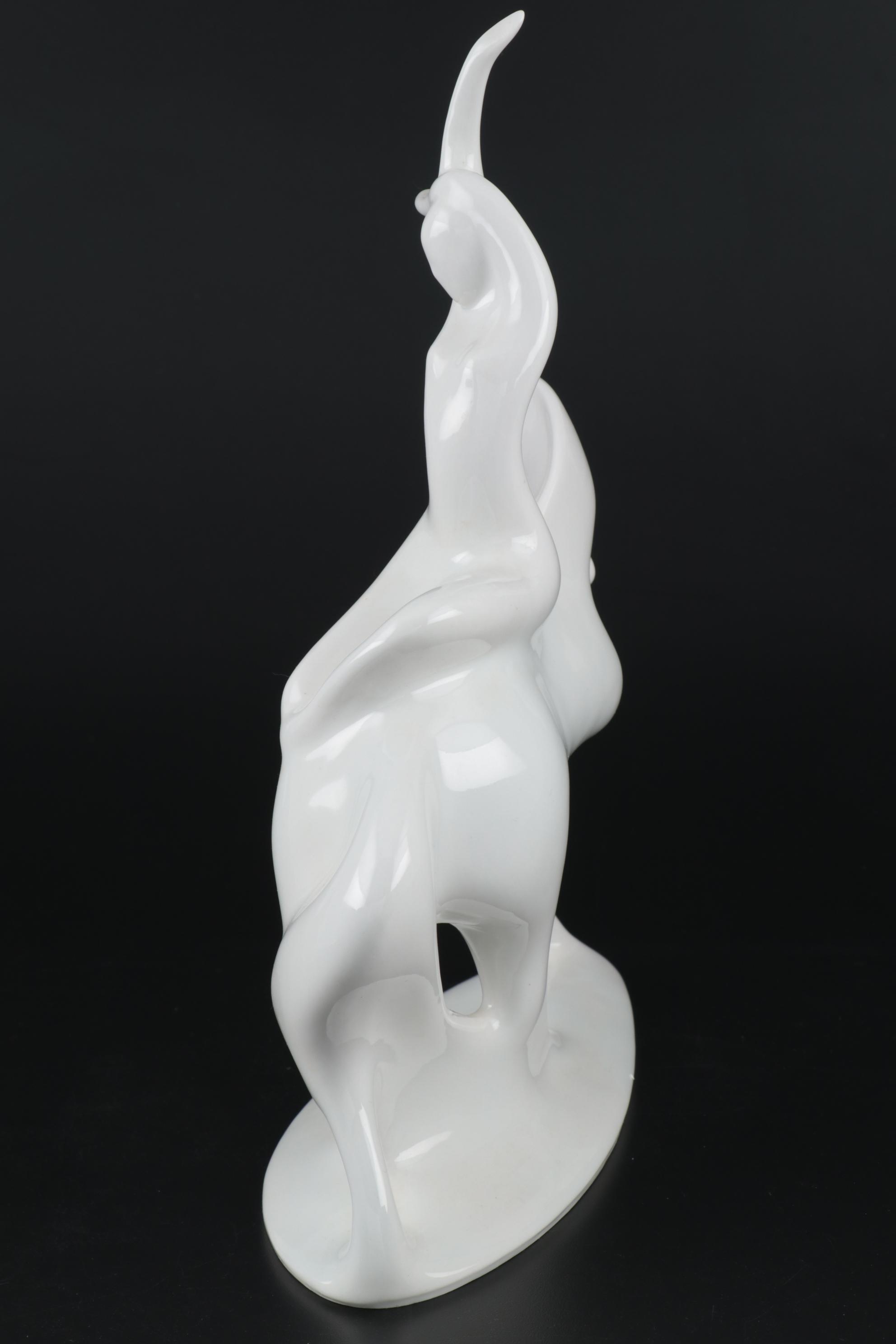 Royal Dux "Lady Godiva" Porcelain Figurine Designed by Jaroslav Jezek