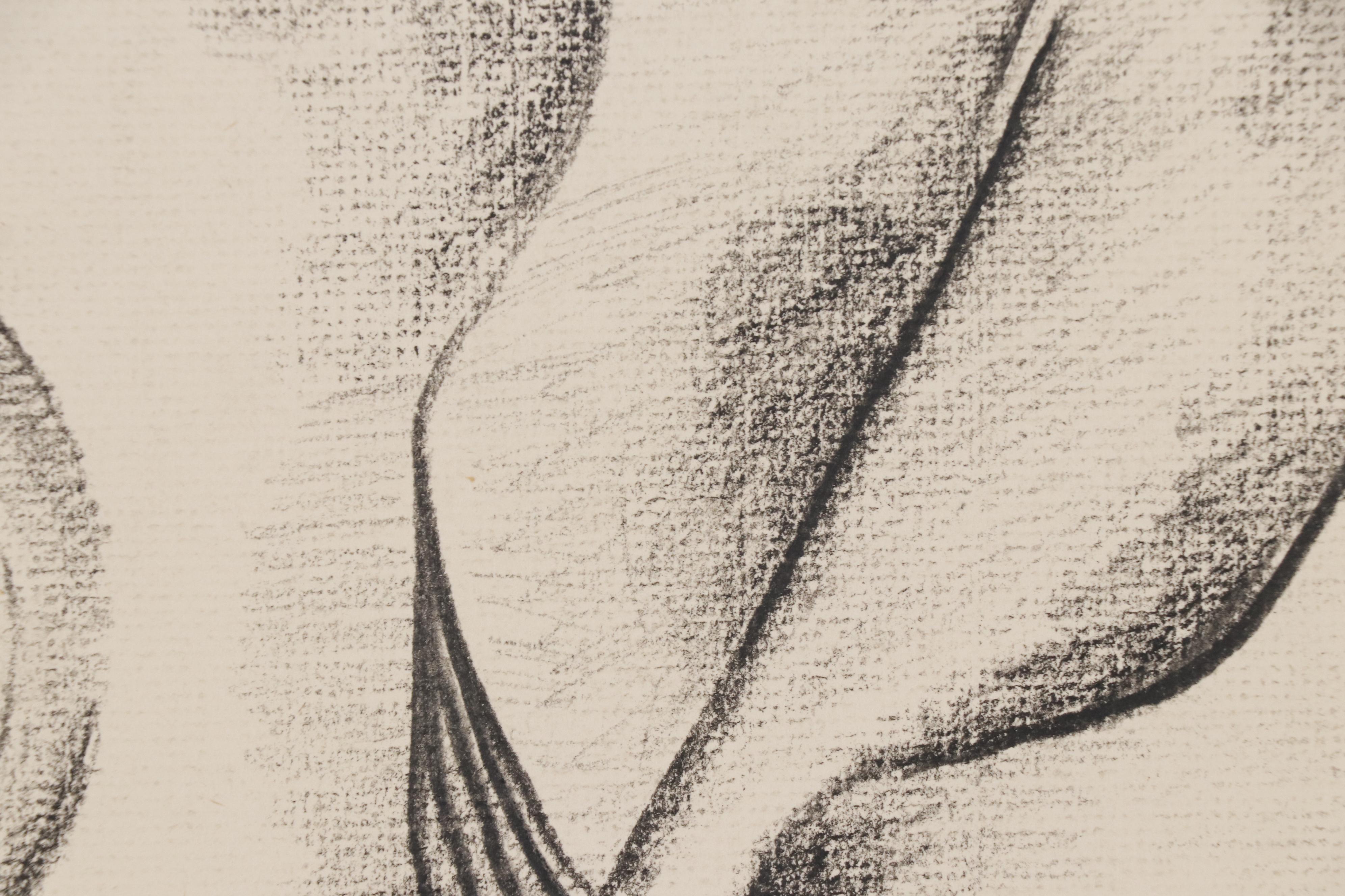 W. Glen Davis Abstract Charcoal Drawing