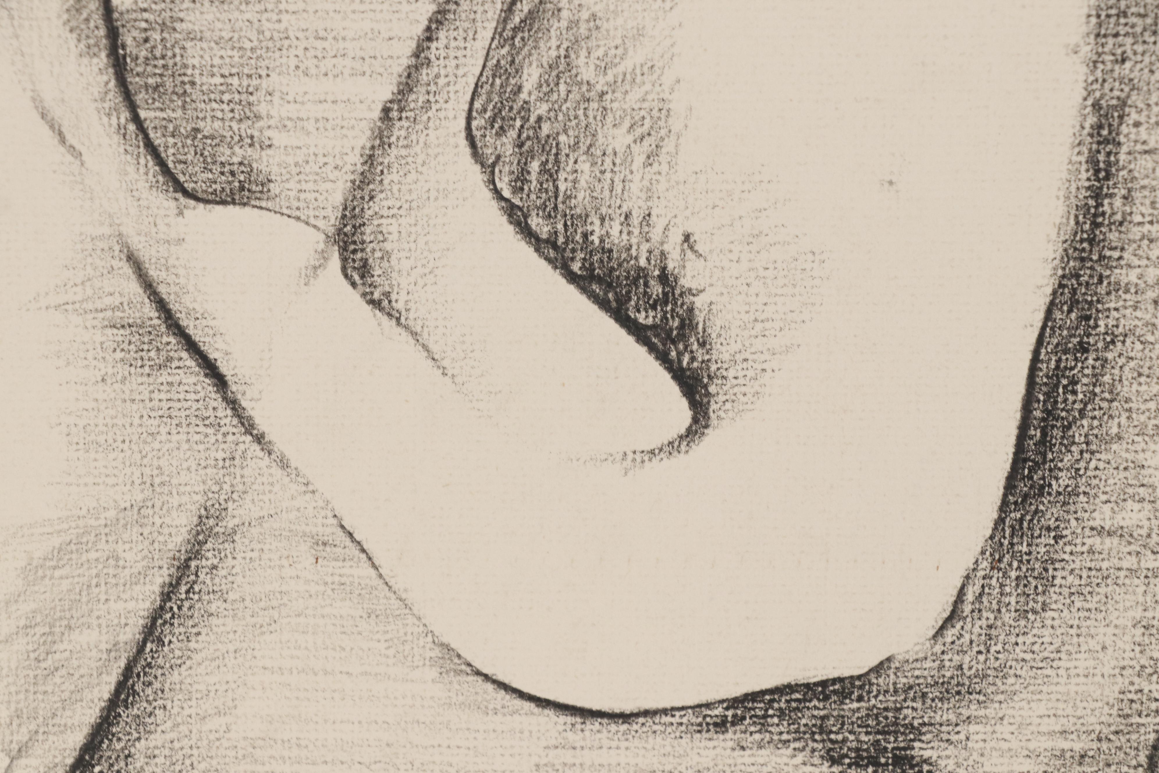 W. Glen Davis Abstract Charcoal Drawing