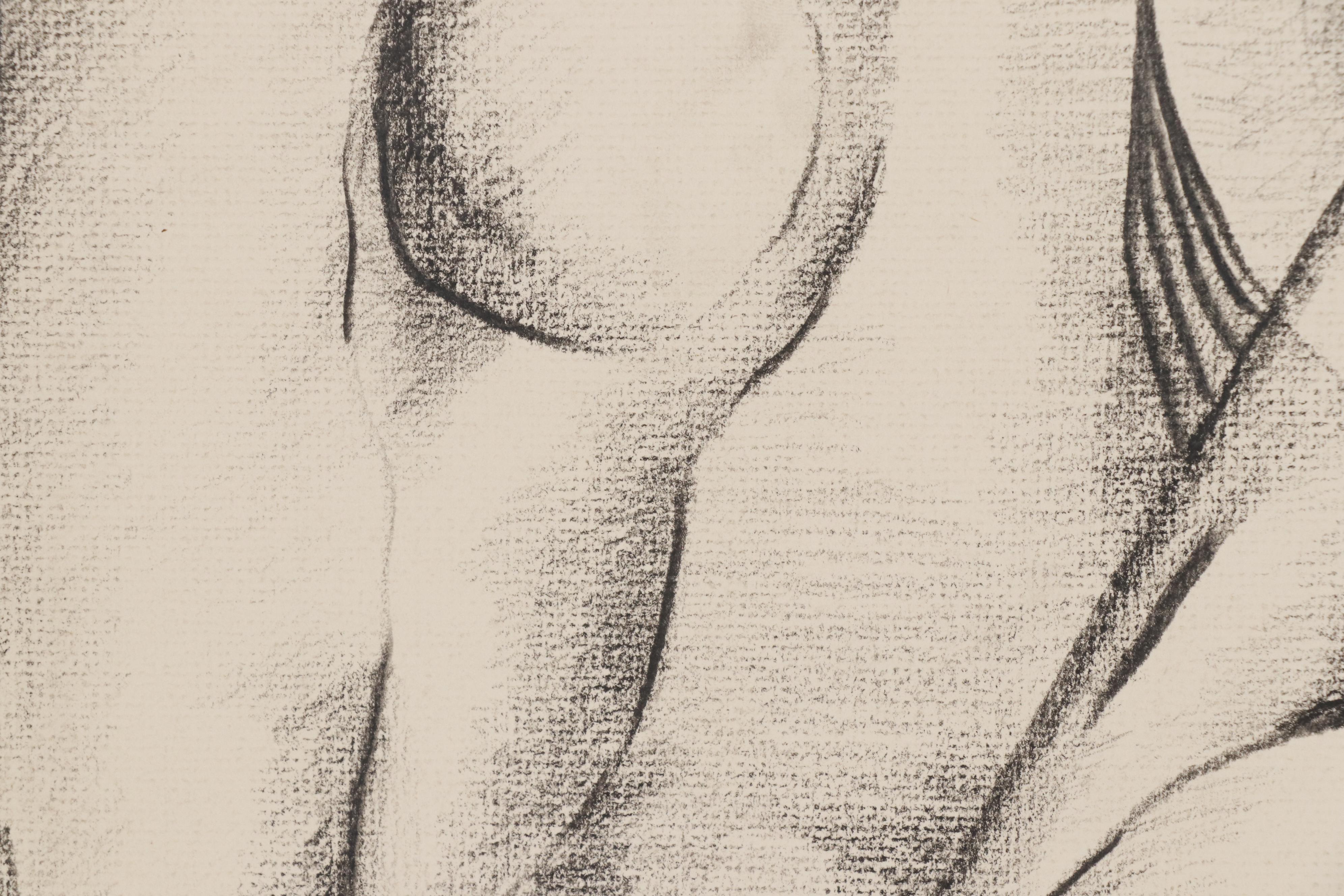 W. Glen Davis Abstract Charcoal Drawing