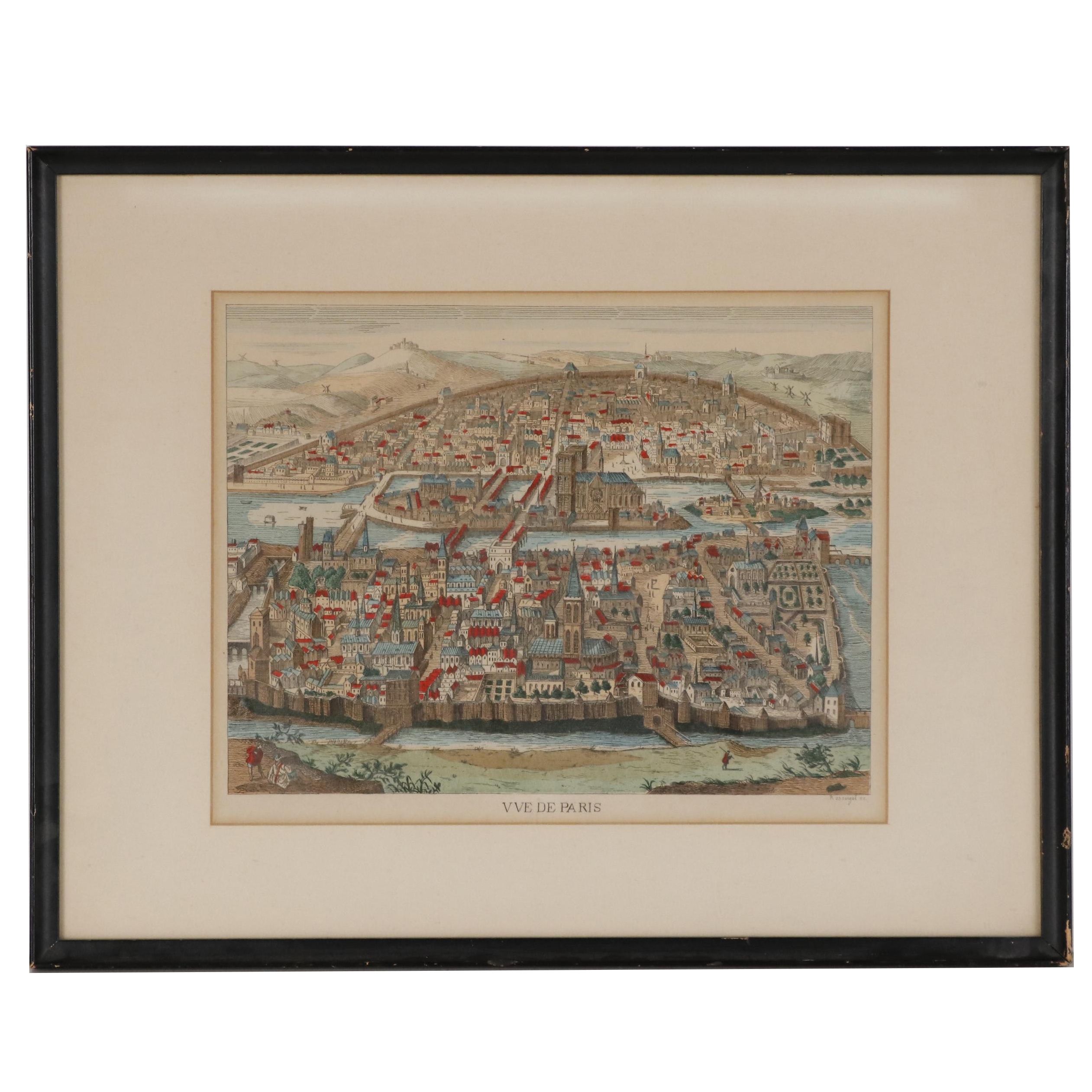 Hand-Colored Lithograph after Rossingol "Vve De Paris"