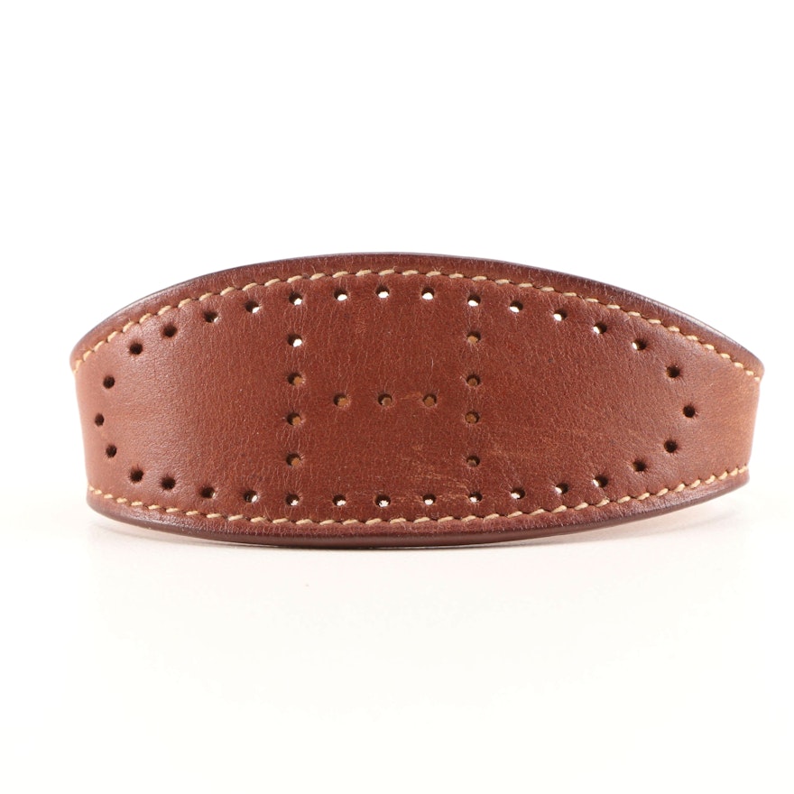 Hermès Brown Tadelakt Leather Evelyne Cuff