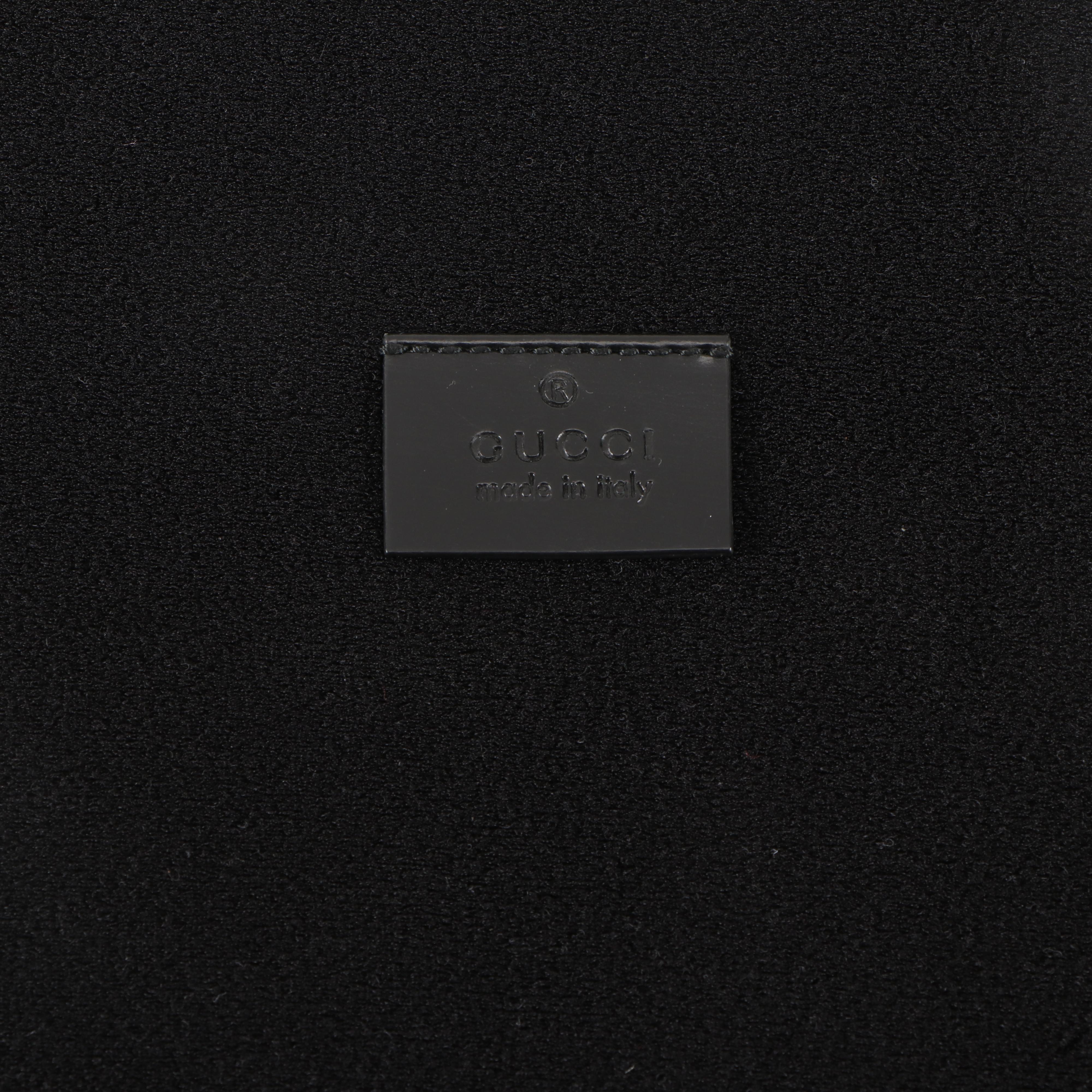 Gucci GG Laptop Bag in Black PVC with Leather Trim