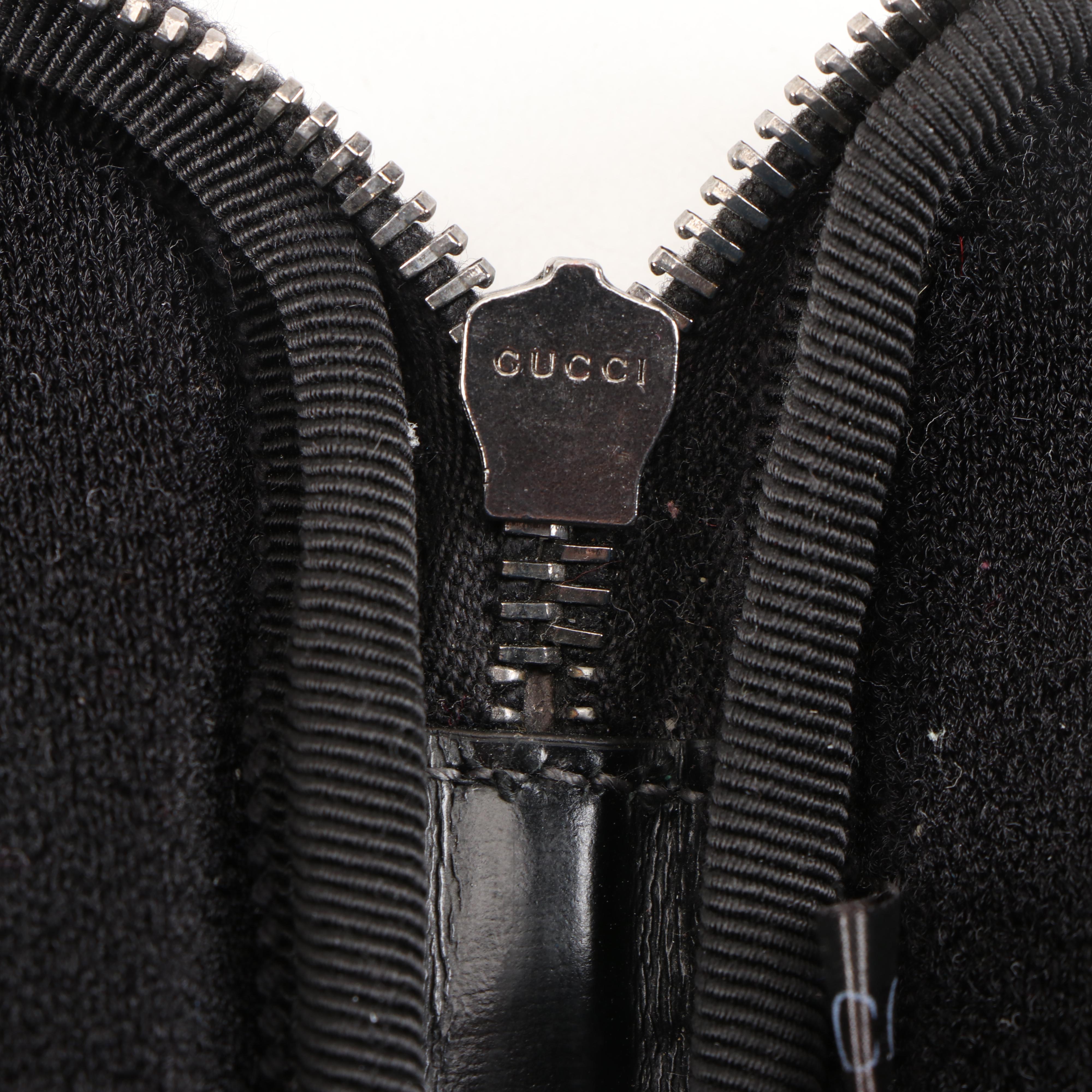 Gucci GG Laptop Bag in Black PVC with Leather Trim