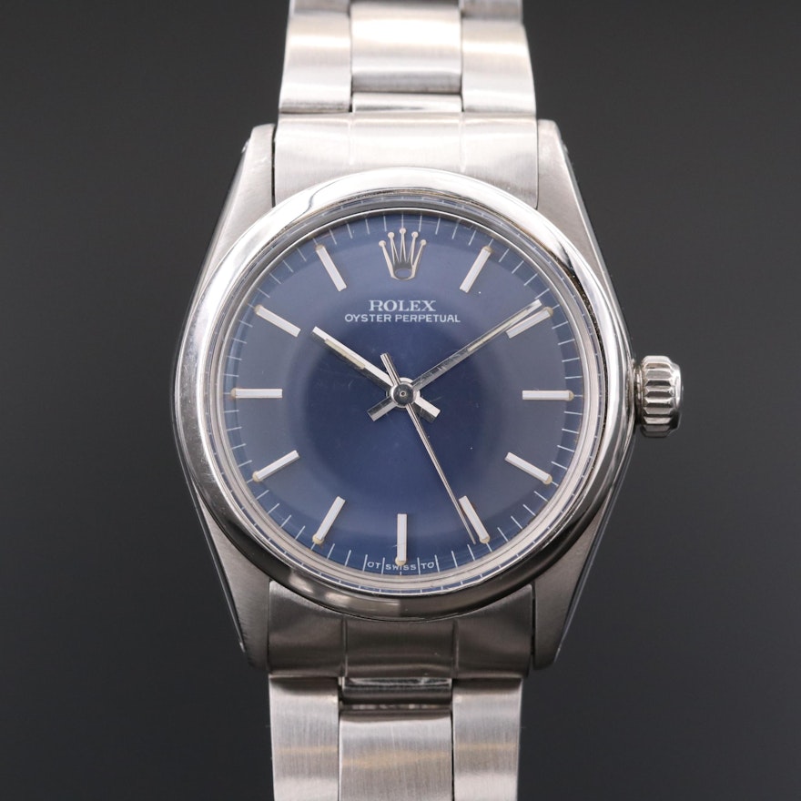 Vintage Rolex Oyster Perpetual Midsize Stainless Steel Automatic Watch, 1973