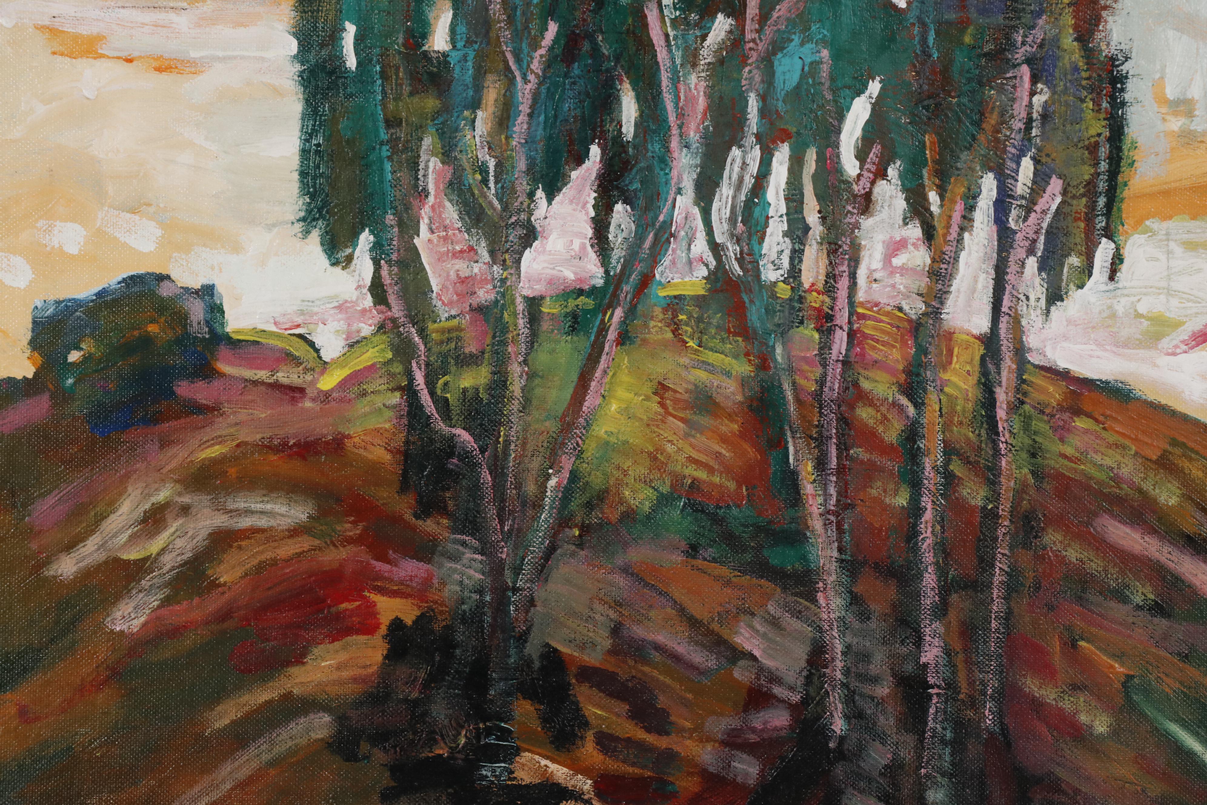 Juan Guzman-Maldonado Abstract Landscape Oil Painting "Ojai"