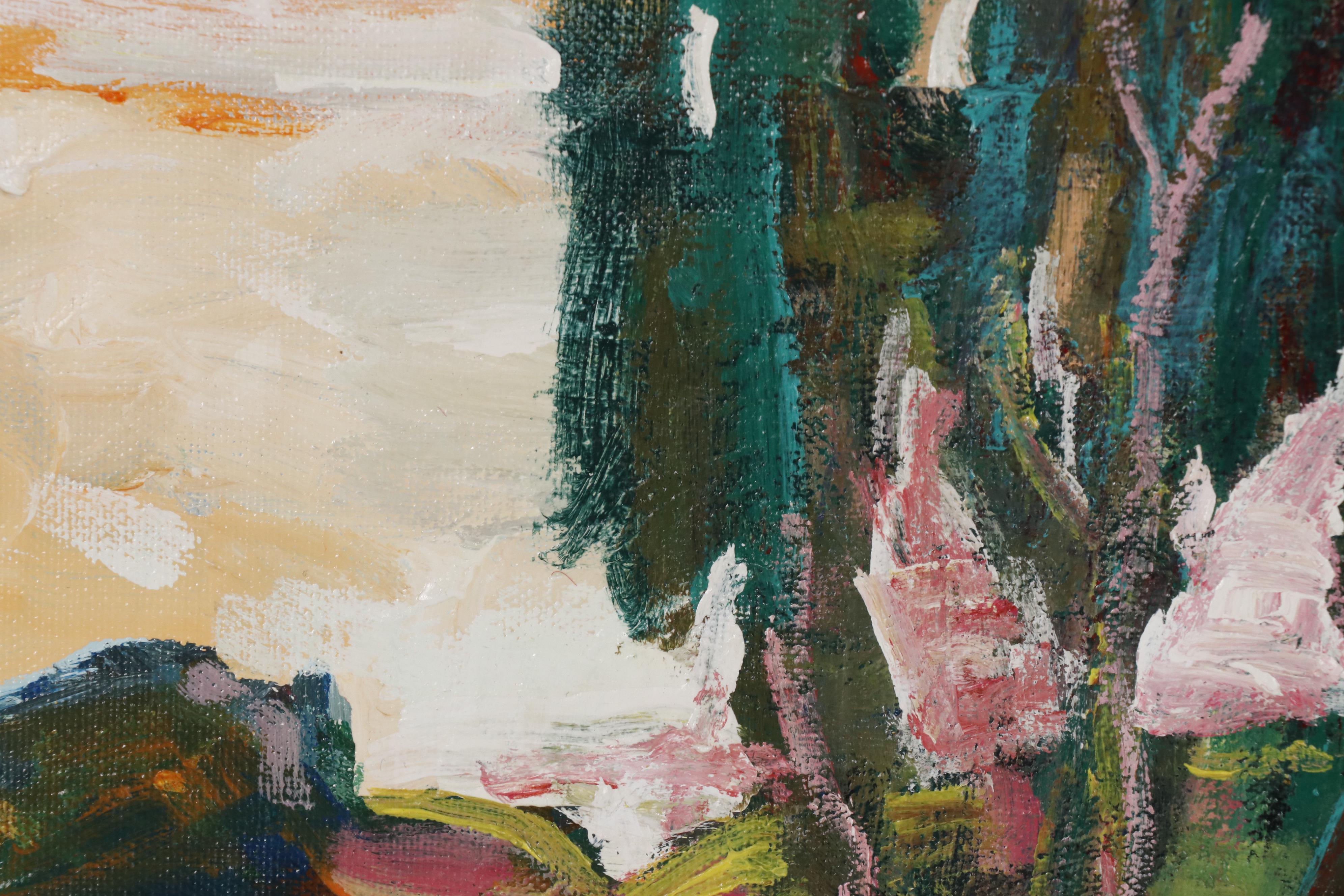 Juan Guzman-Maldonado Abstract Landscape Oil Painting "Ojai"