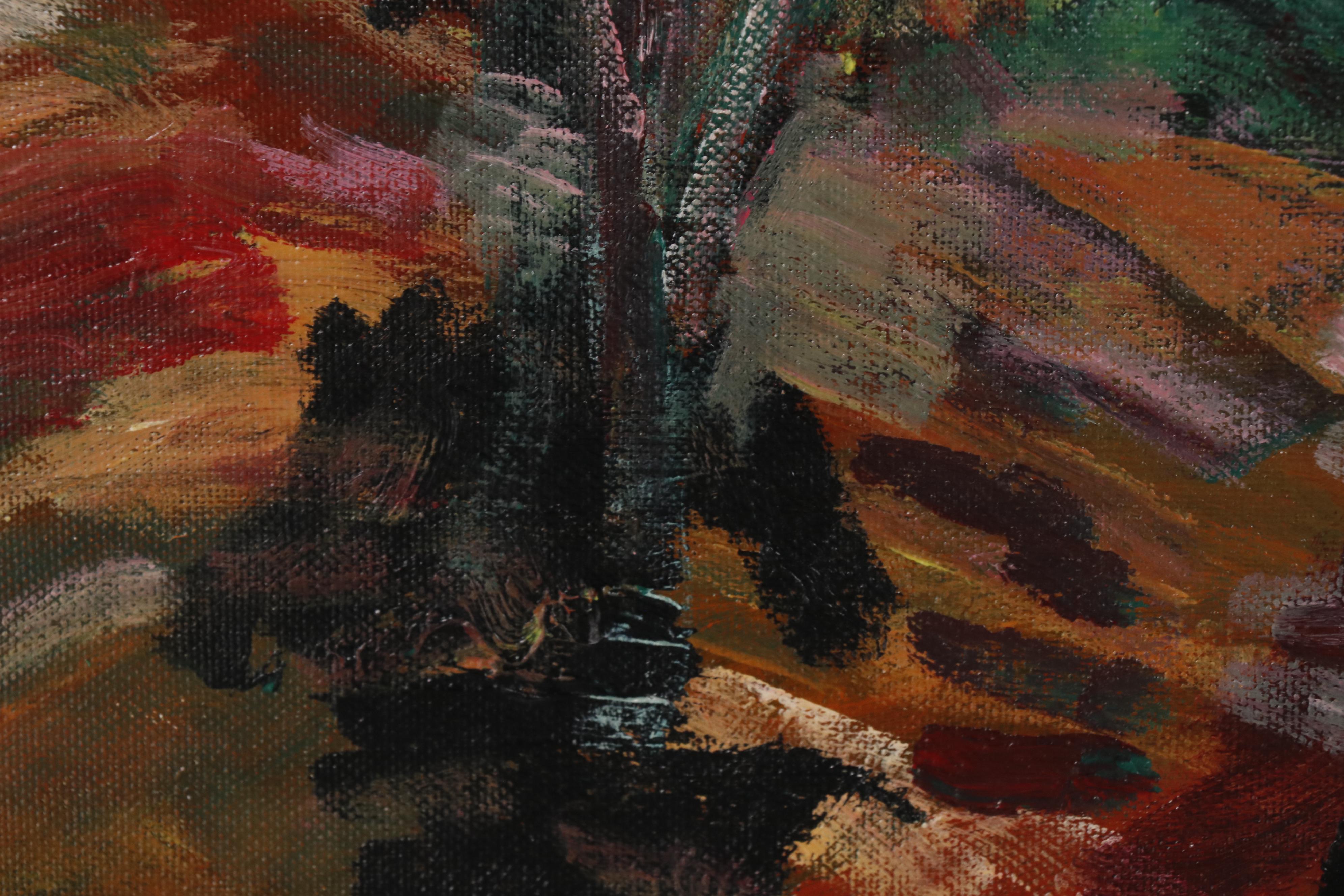 Juan Guzman-Maldonado Abstract Landscape Oil Painting "Ojai"