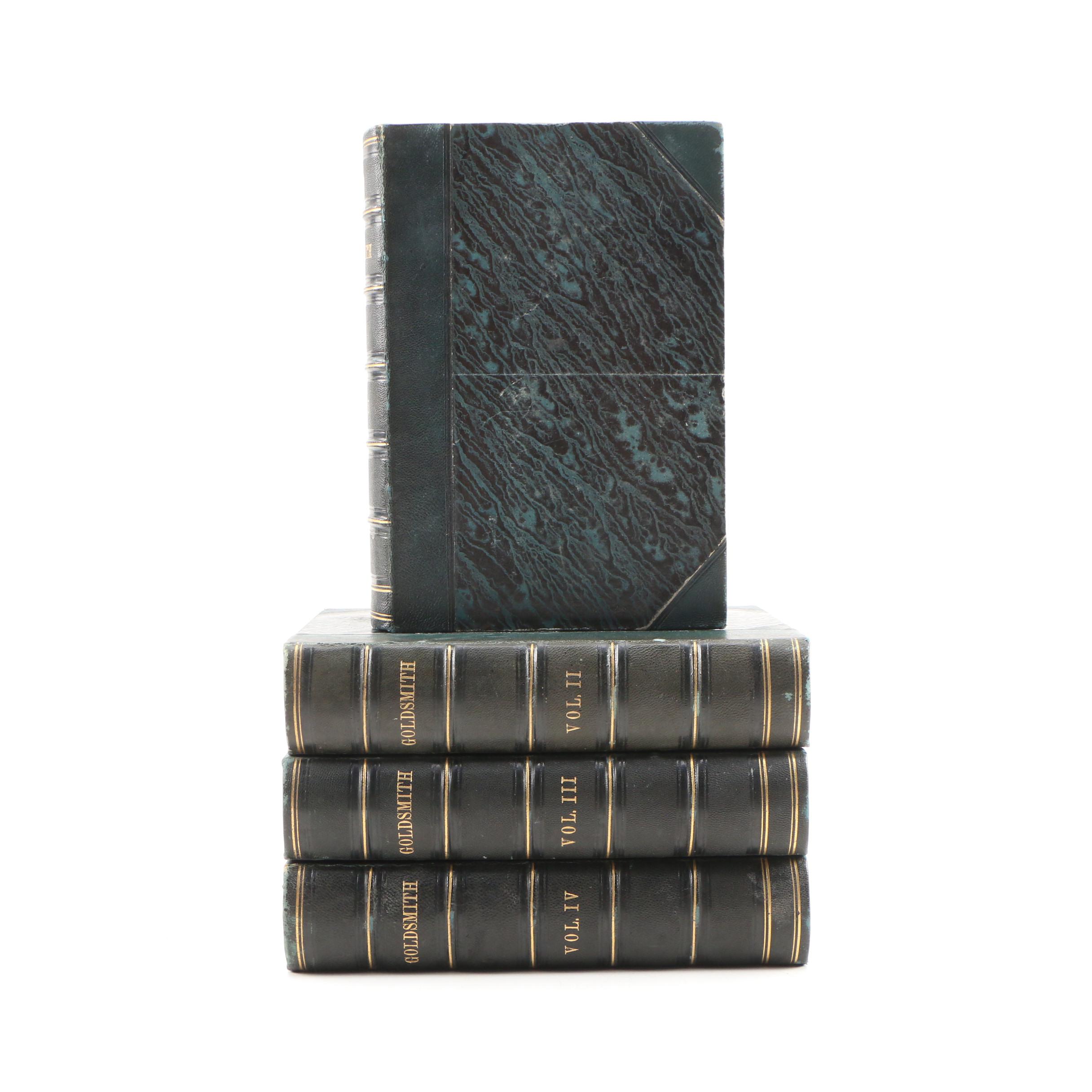 1856 "The Miscellaneous Works of Oliver Goldsmith", Four-Volume Set