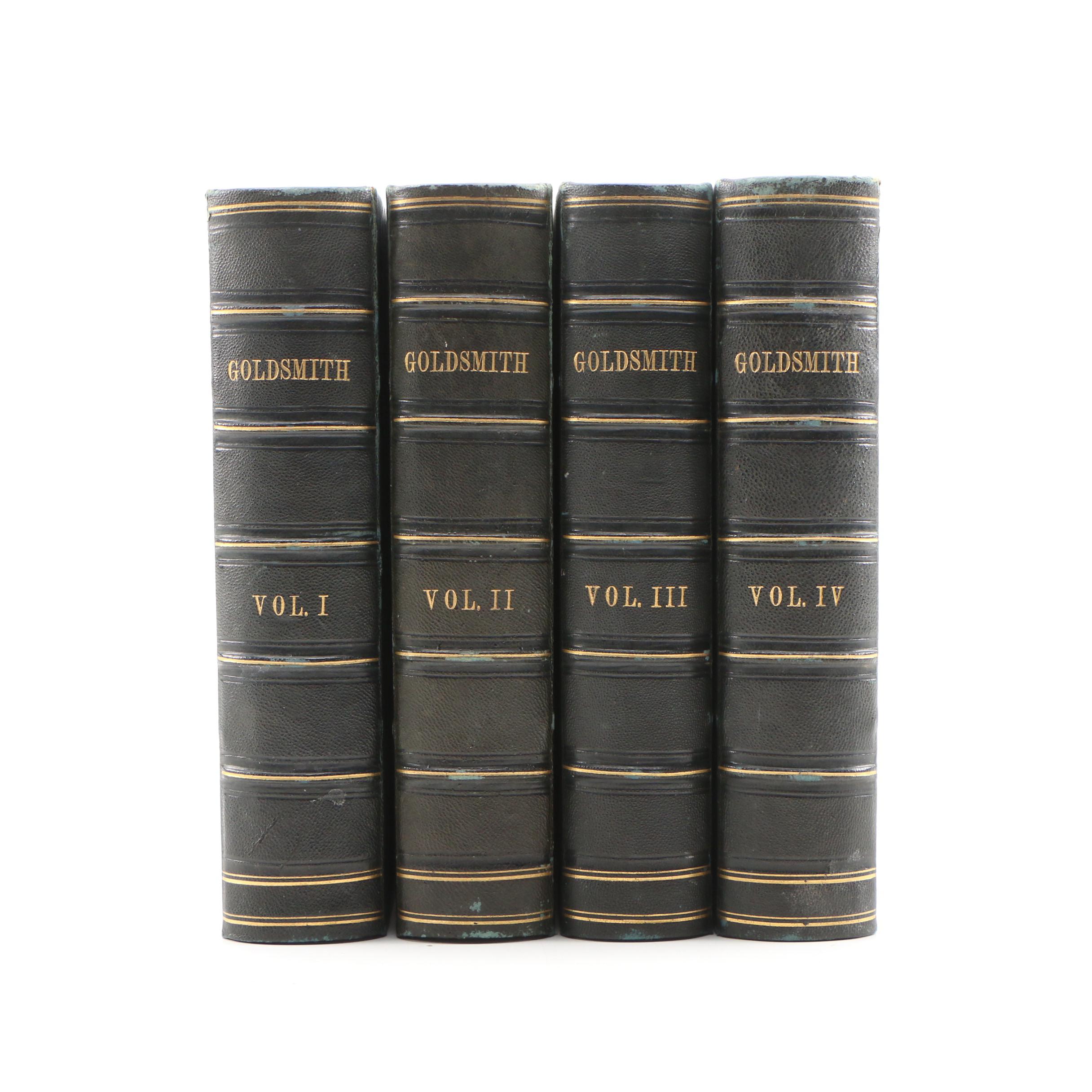 1856 "The Miscellaneous Works of Oliver Goldsmith", Four-Volume Set