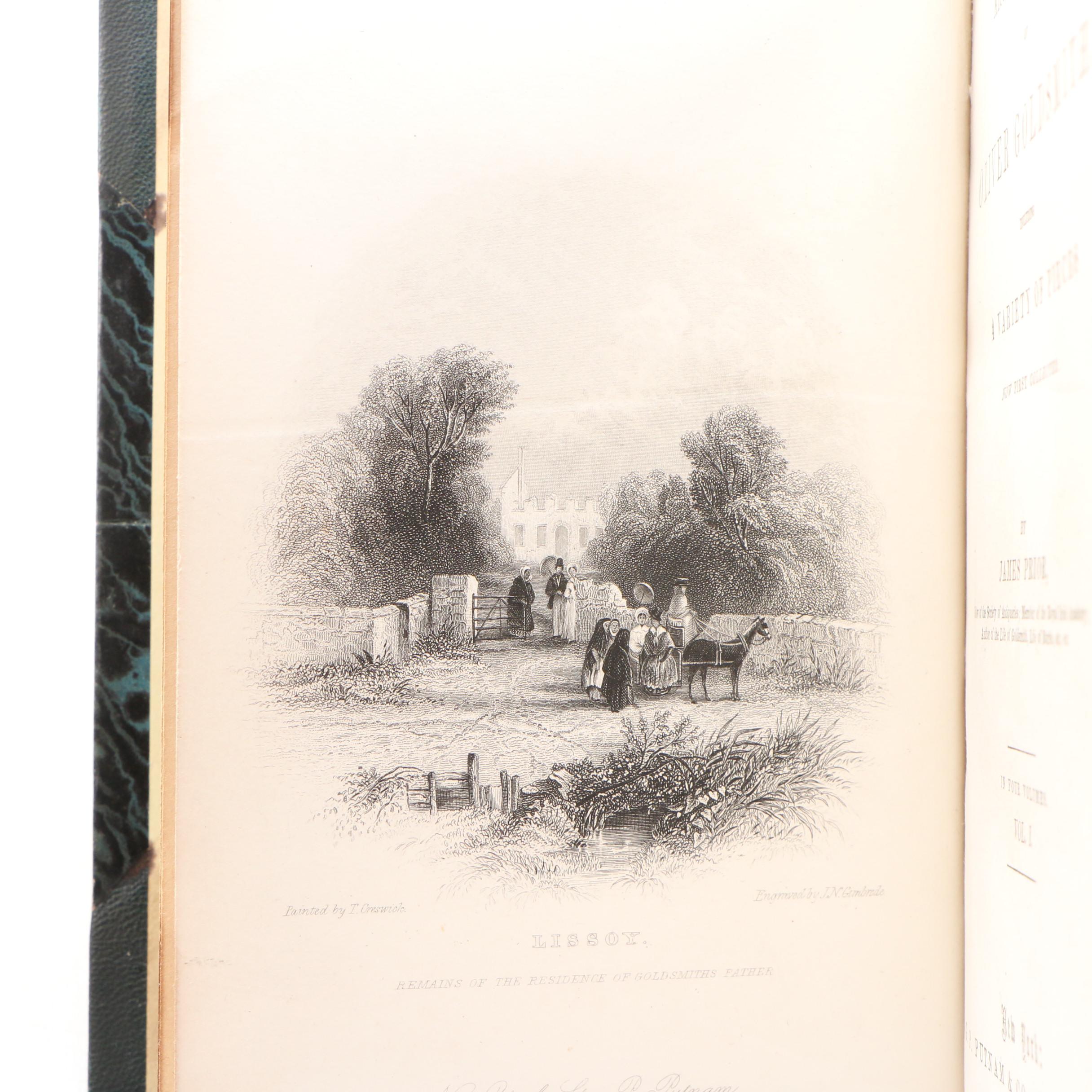 1856 "The Miscellaneous Works of Oliver Goldsmith", Four-Volume Set