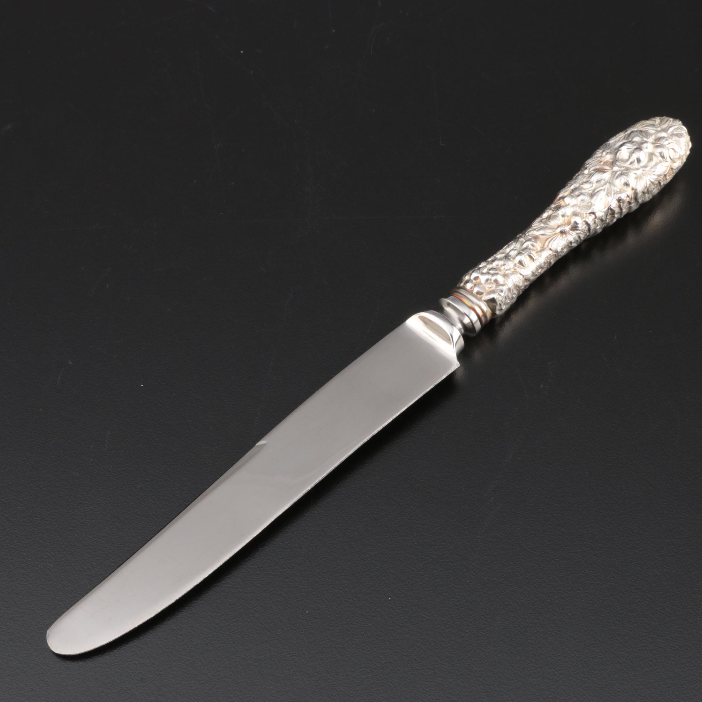 Stieff "Stieff Rose" Sterling-Handled Carving Set with Dinner Knives