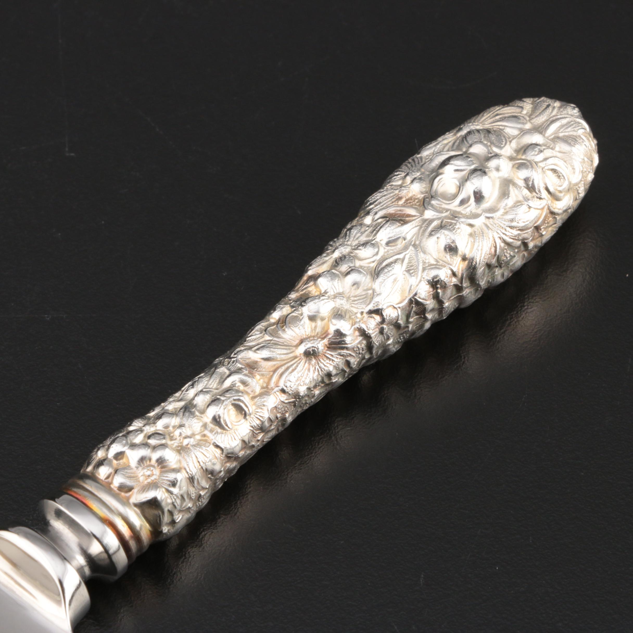 Stieff "Stieff Rose" Sterling-Handled Carving Set with Dinner Knives