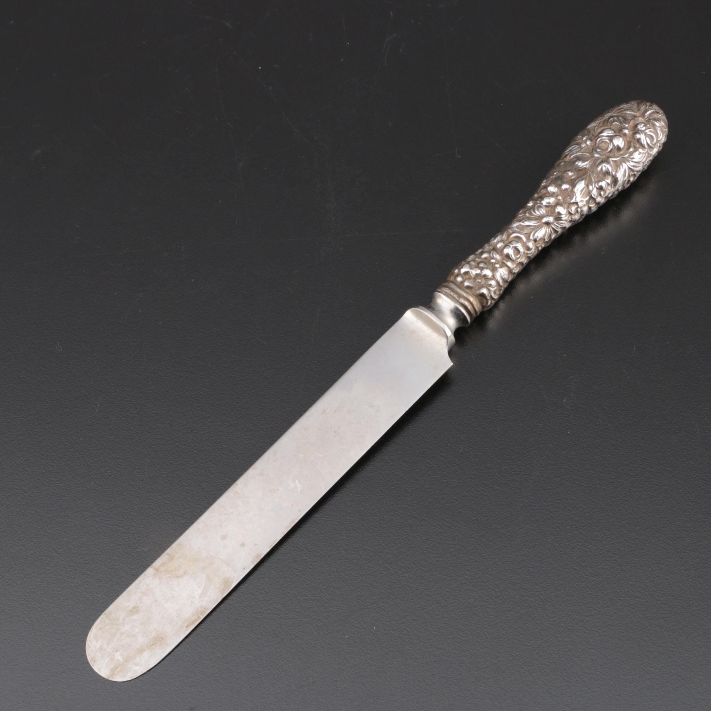 Stieff "Stieff Rose" Sterling-Handled Carving Set with Dinner Knives