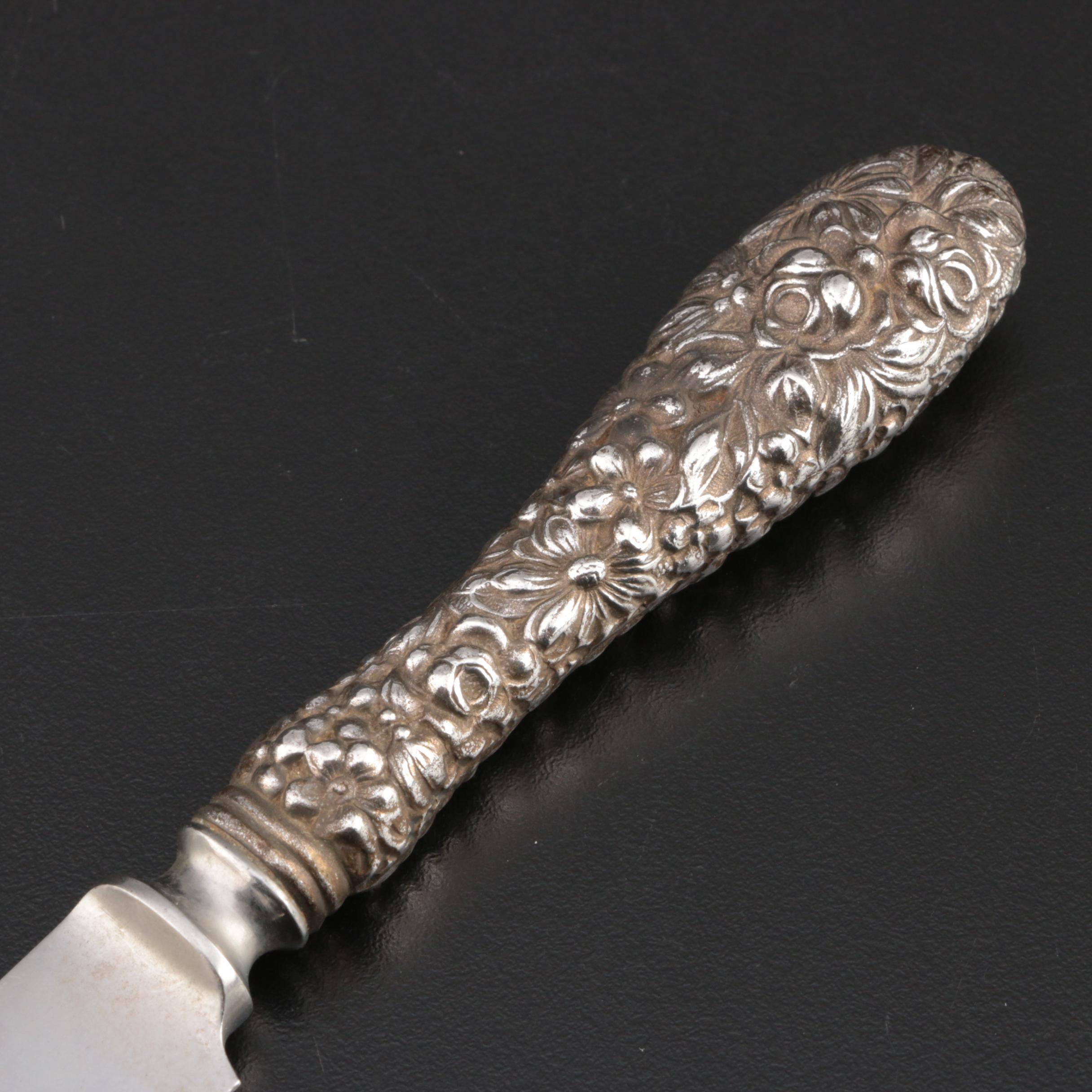 Stieff "Stieff Rose" Sterling-Handled Carving Set with Dinner Knives