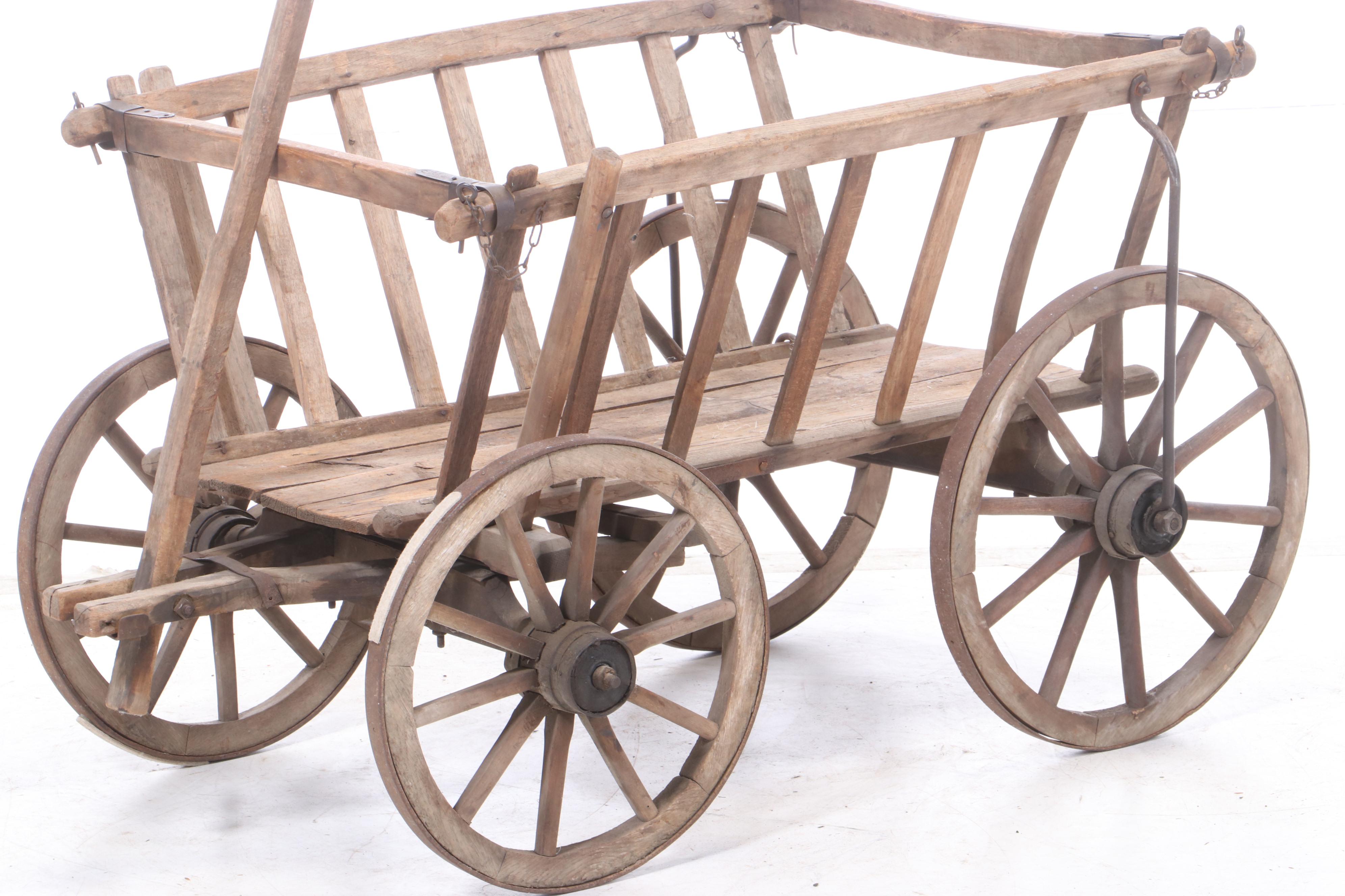 European Pine Pull Wagon, Early 20th Century