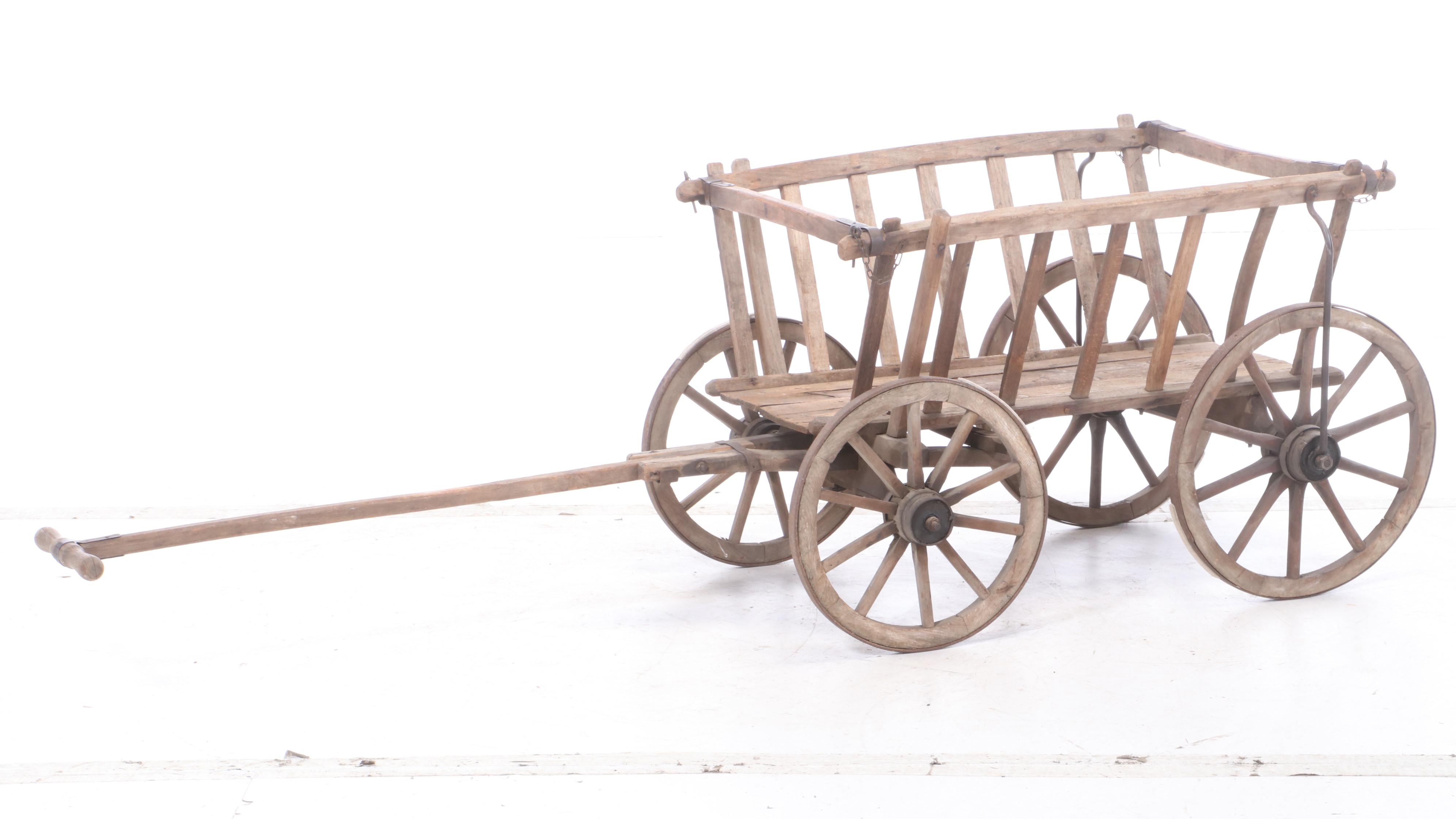 European Pine Pull Wagon, Early 20th Century