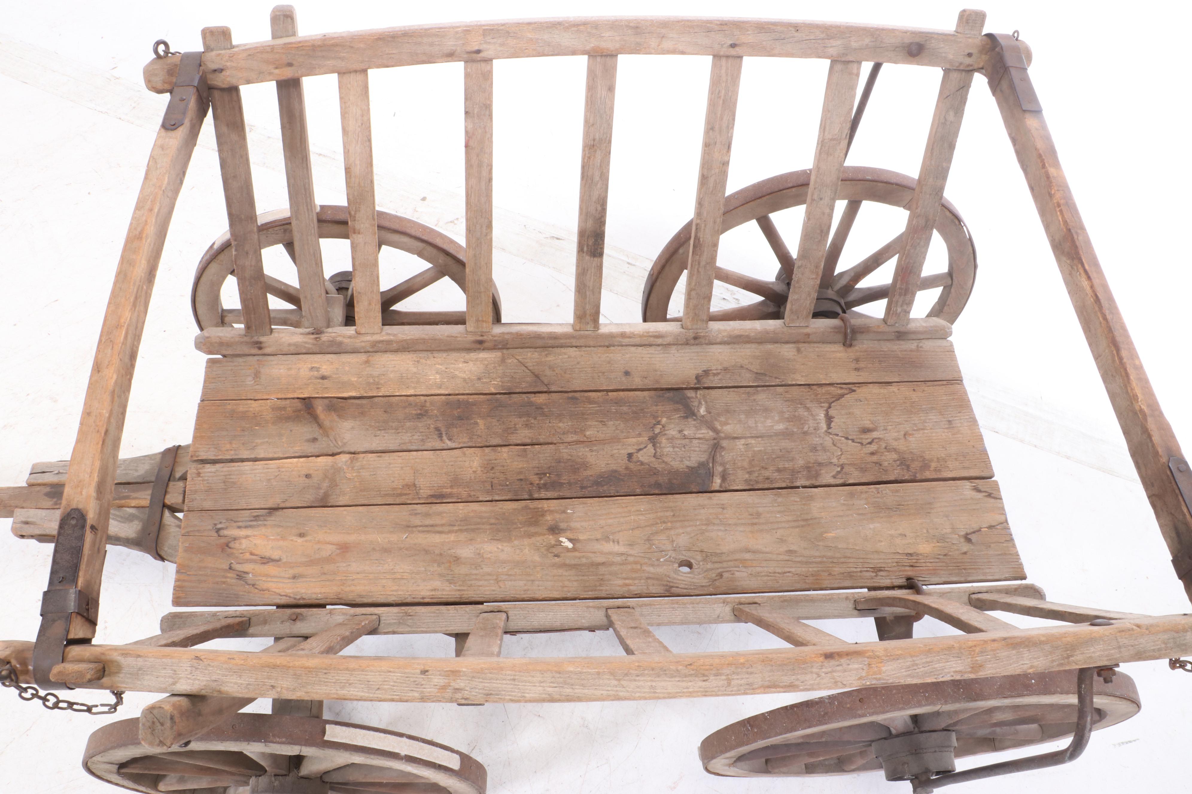 European Pine Pull Wagon, Early 20th Century