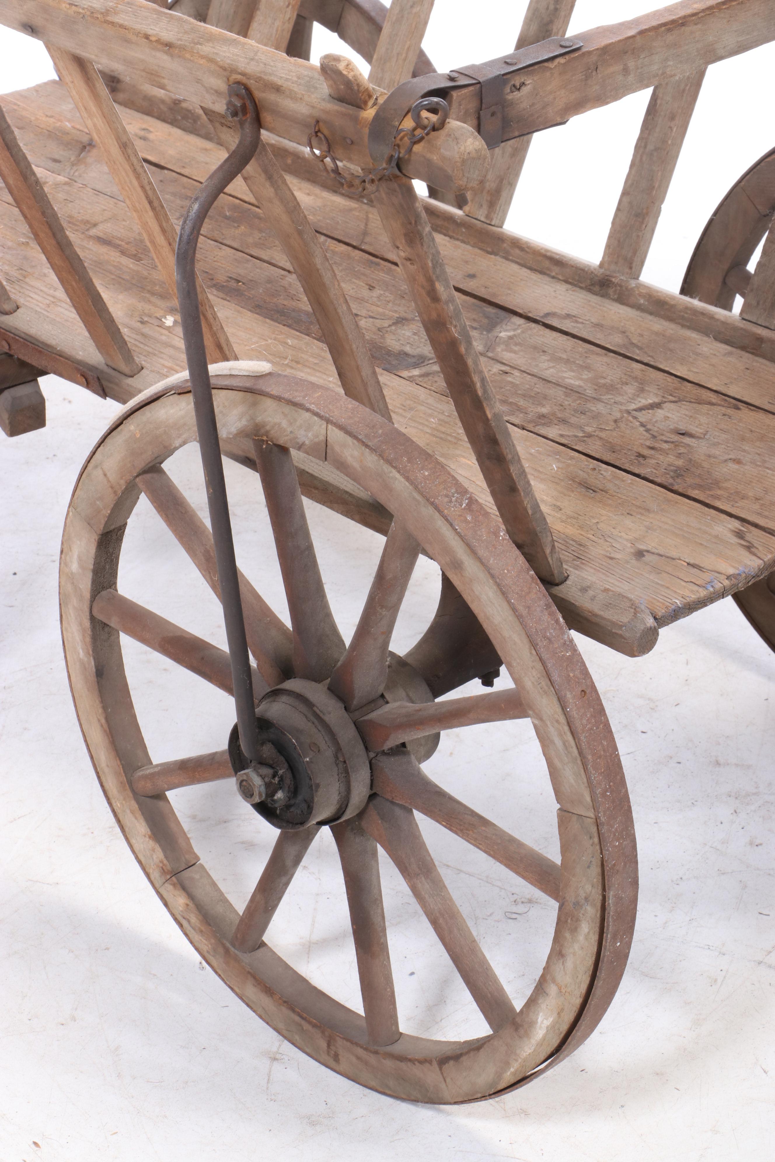 European Pine Pull Wagon, Early 20th Century