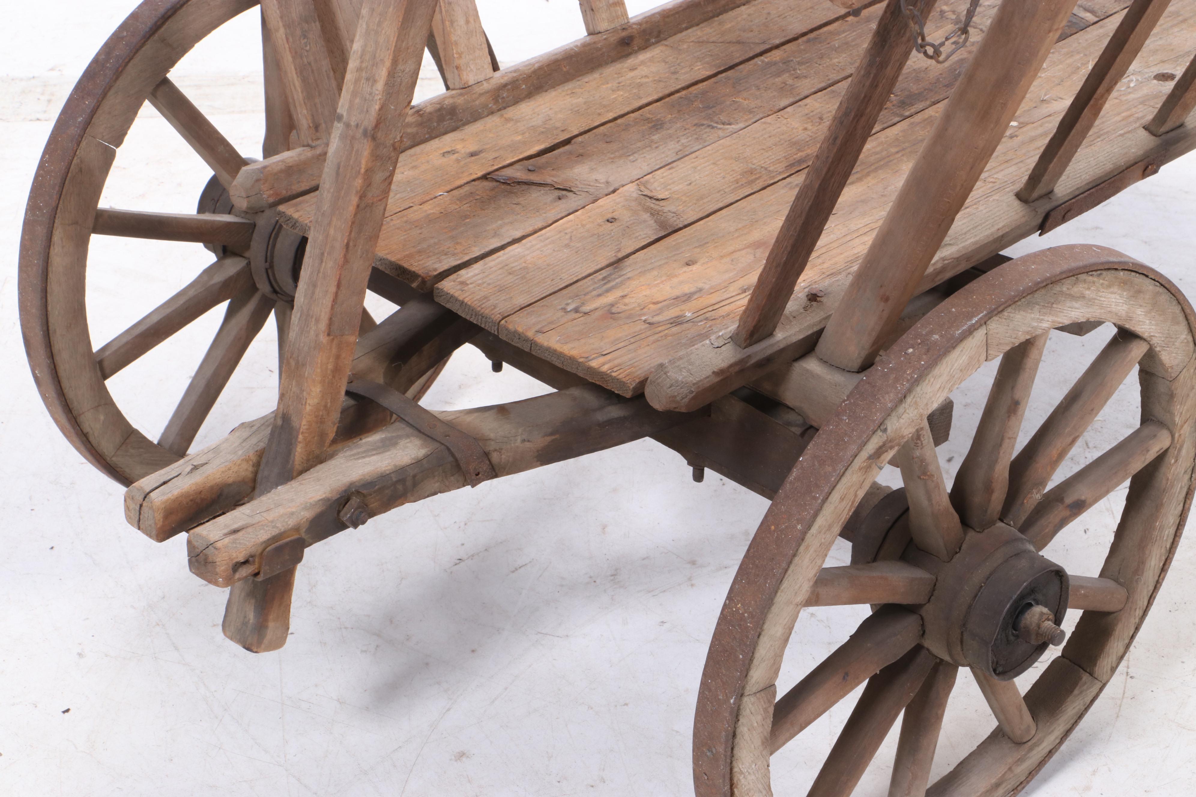 European Pine Pull Wagon, Early 20th Century