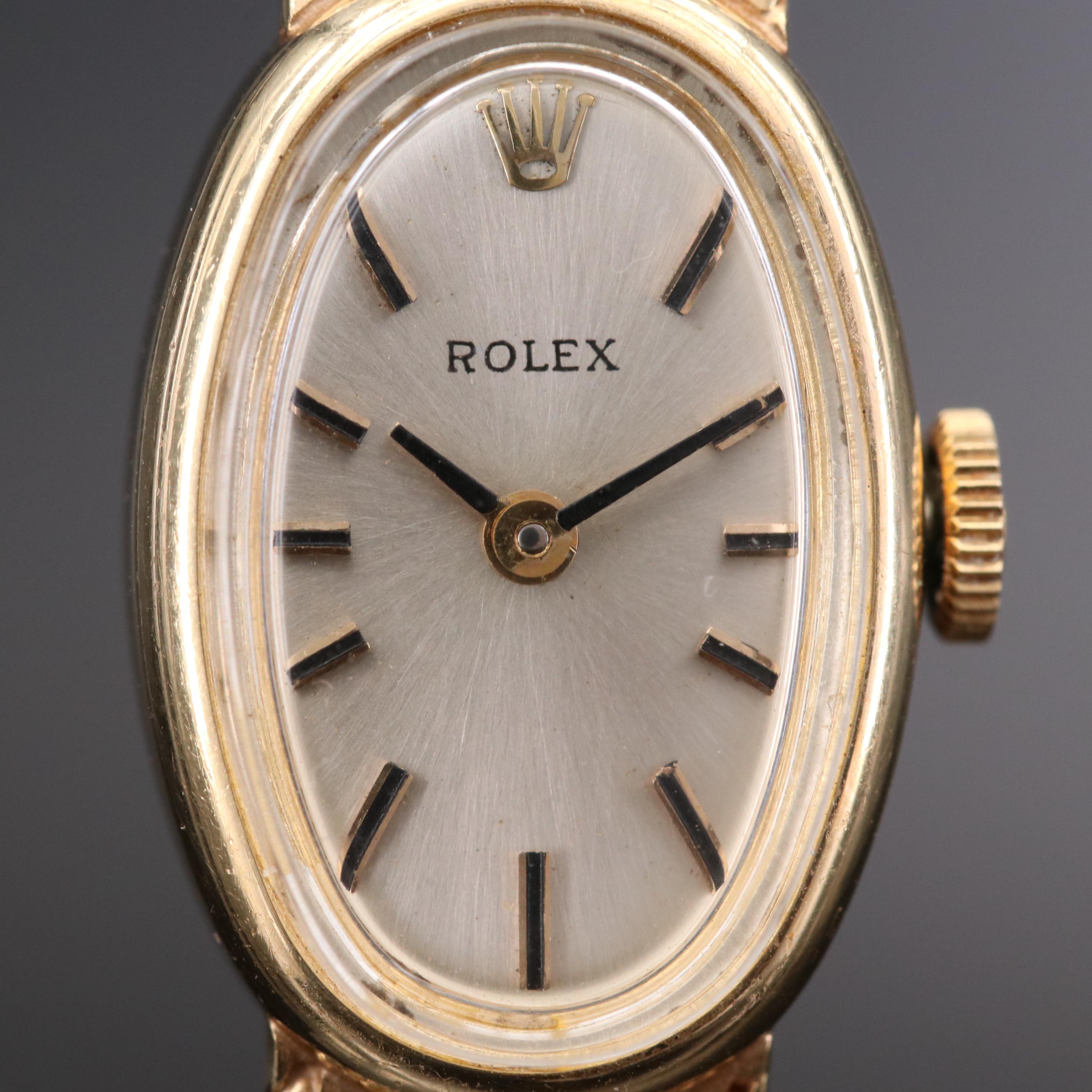 Vintage Rolex 14K Gold Stem Wind Watch