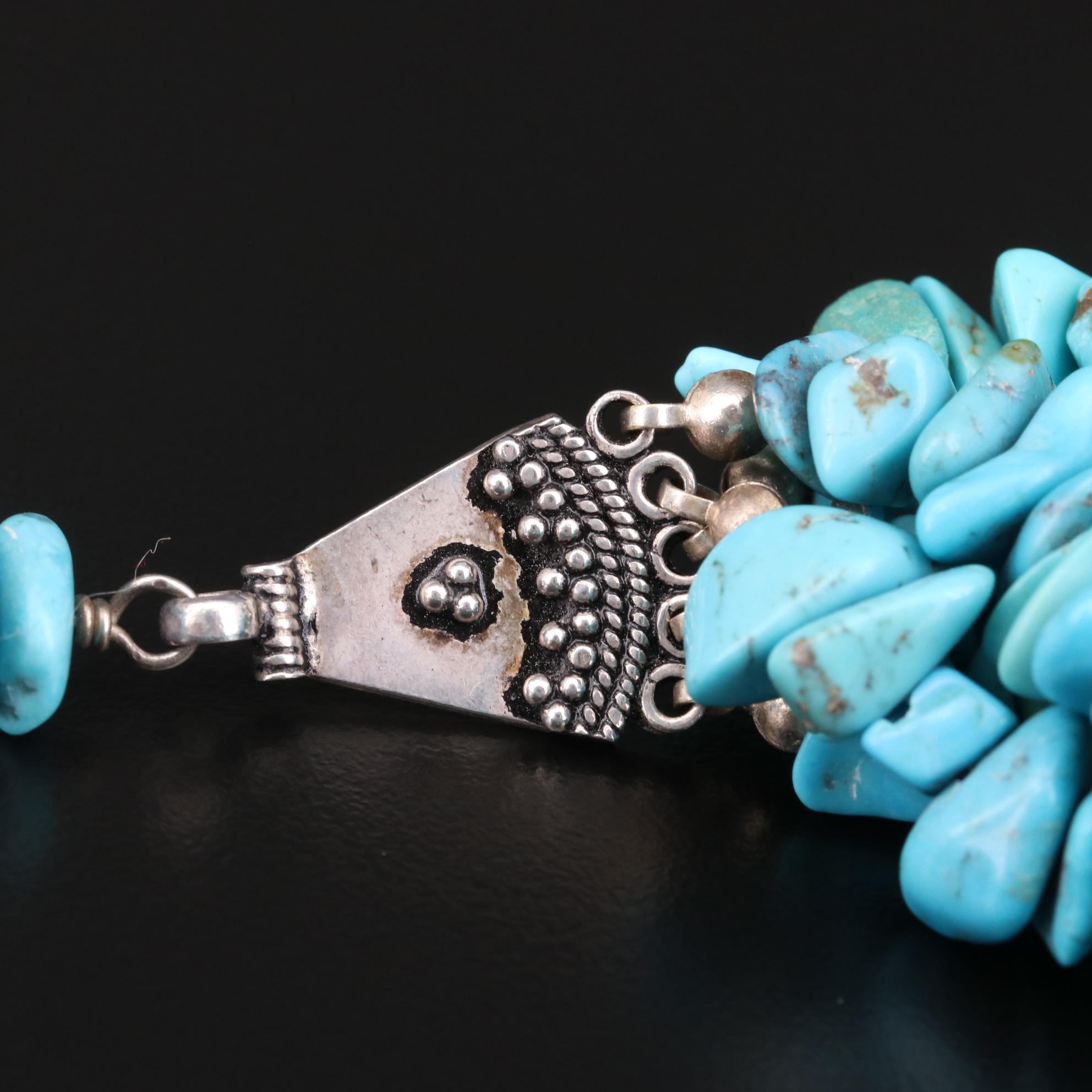 Kee C. Cook Navajo Diné for Rocki Gorman Sterling Turquoise Necklace