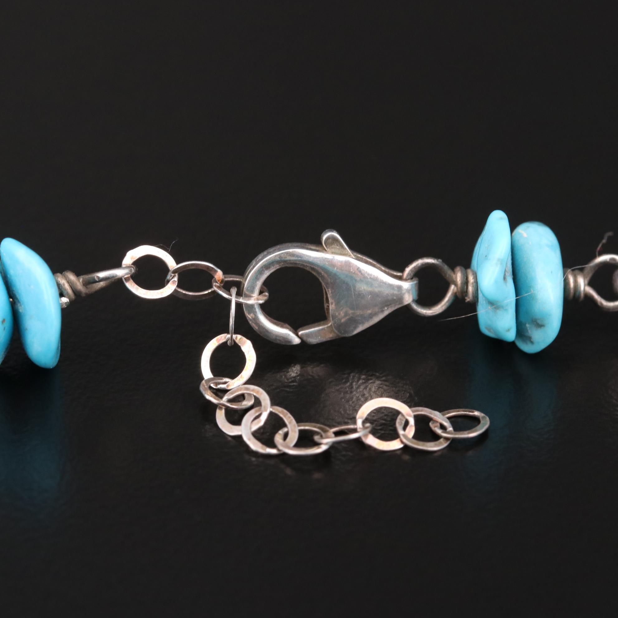 Kee C. Cook Navajo Diné for Rocki Gorman Sterling Turquoise Necklace