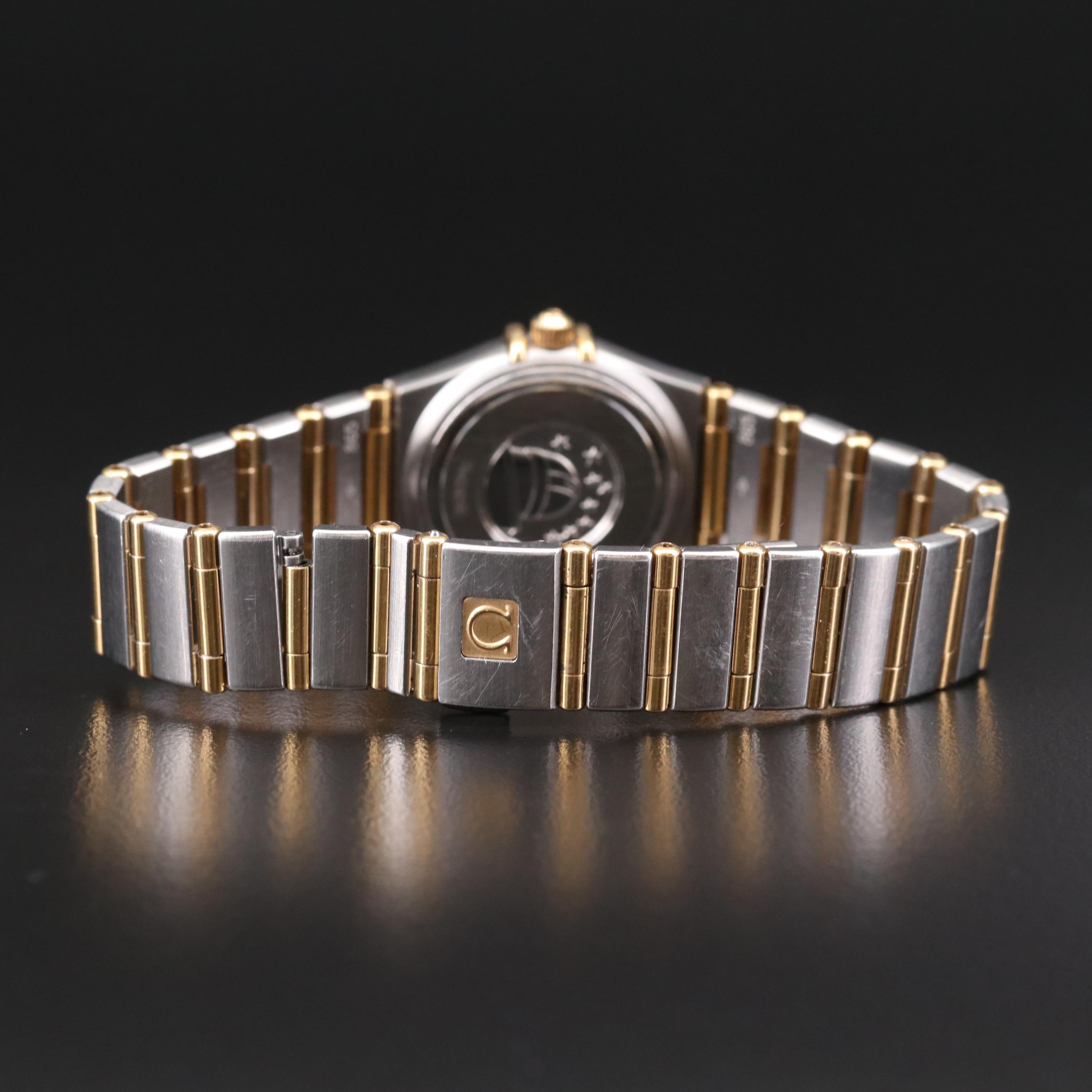 Omega Constellation 18K Gold and Stainless Steel Watch With Mother of Pearl Dial