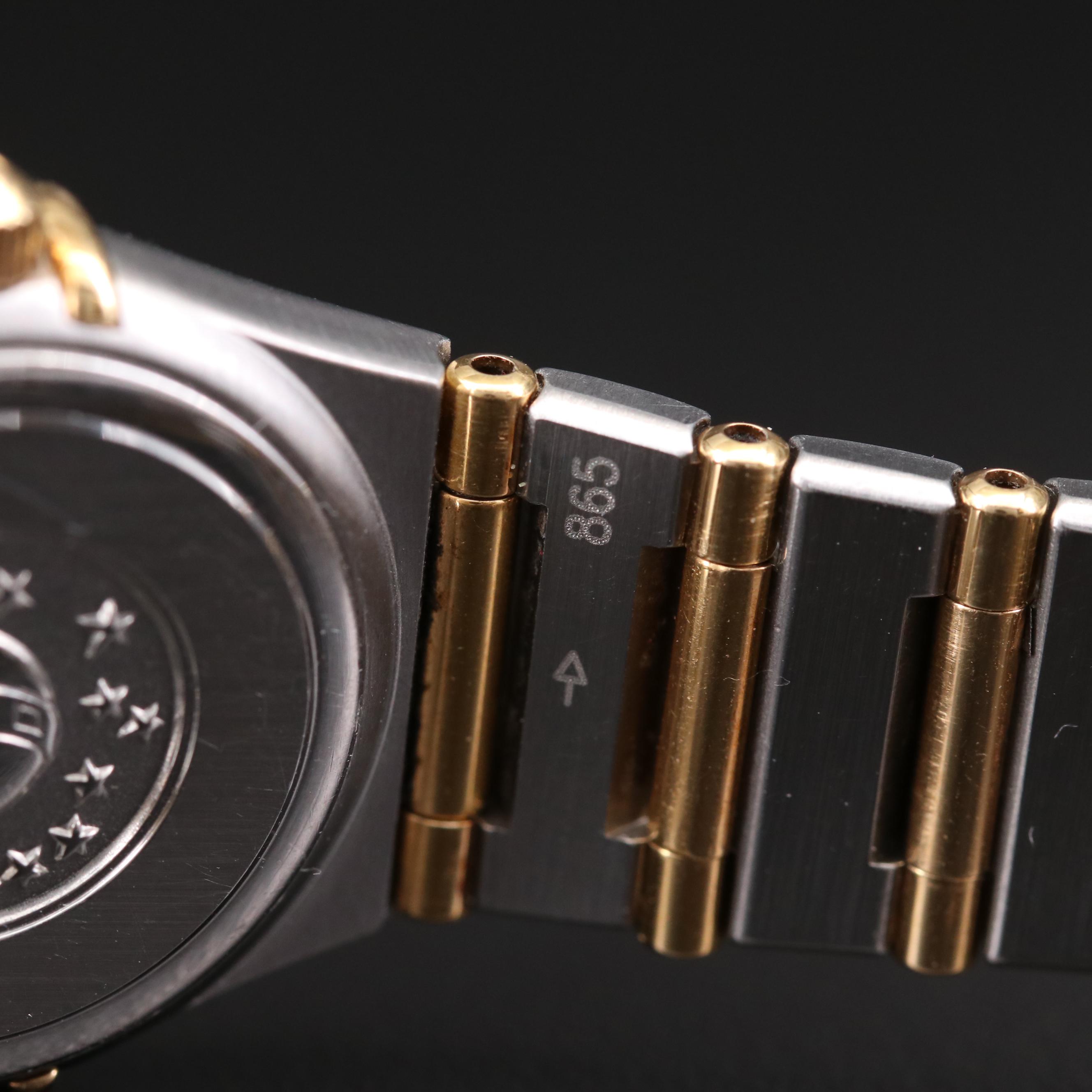 Omega Constellation 18K Gold and Stainless Steel Watch With Mother of Pearl Dial