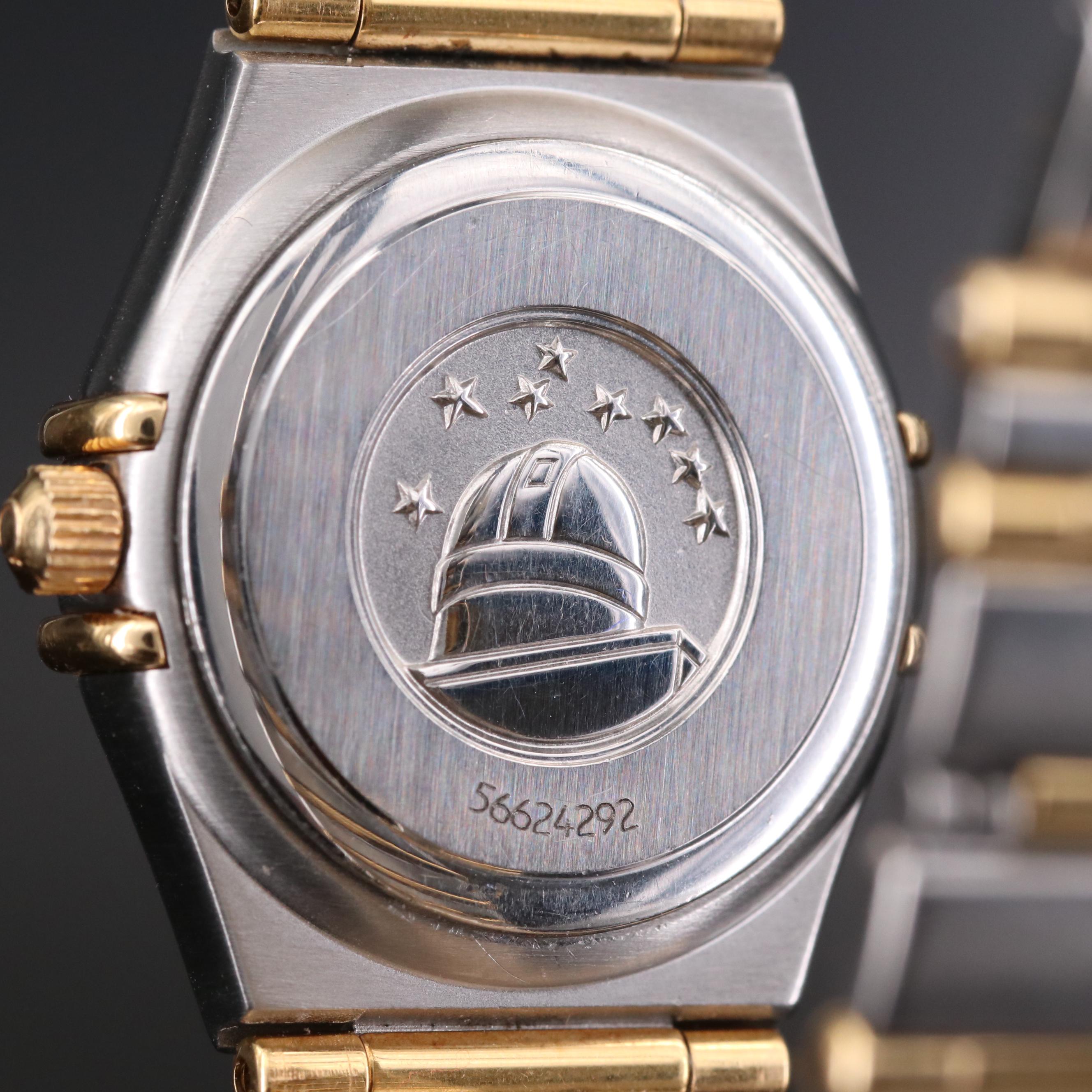 Omega Constellation 18K Gold and Stainless Steel Watch With Mother of Pearl Dial