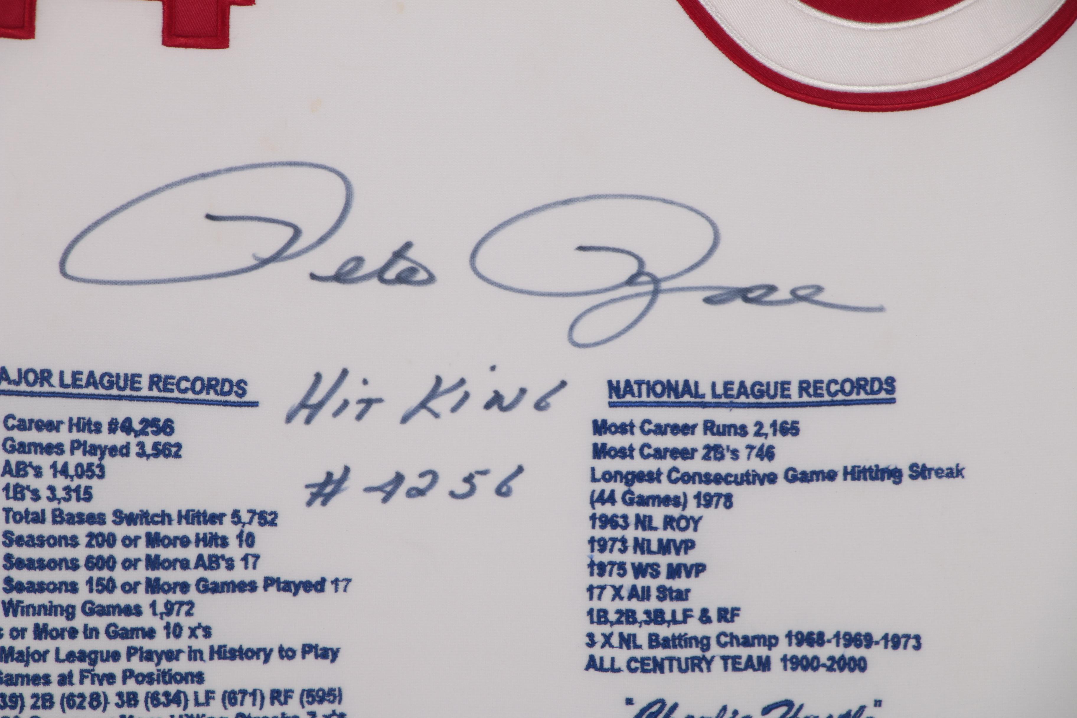 Pete Rose Signed Limited Edition "Statistic" Reds Jersey, Framed