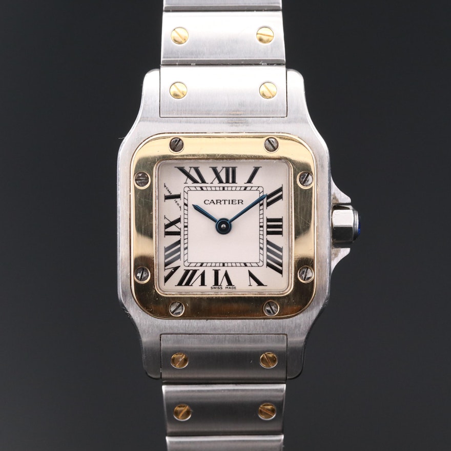 Cartier Santos Galbee 18K Gold and Stainless Steel Wristwatch