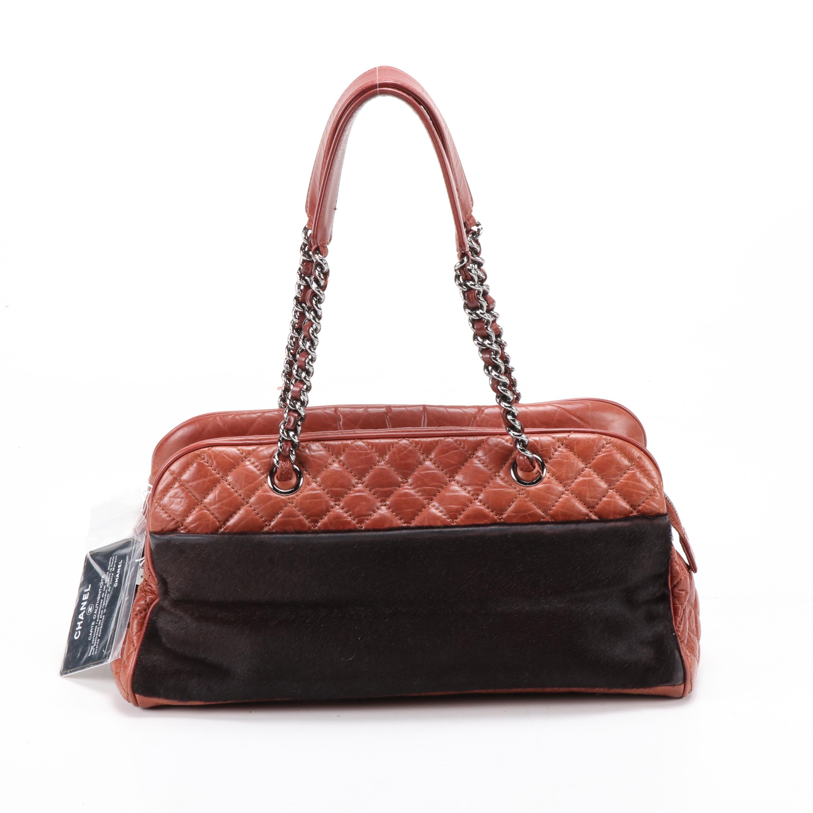 Chanel Pony Hair and Quilted Leather Chain Strap Bowler Bag