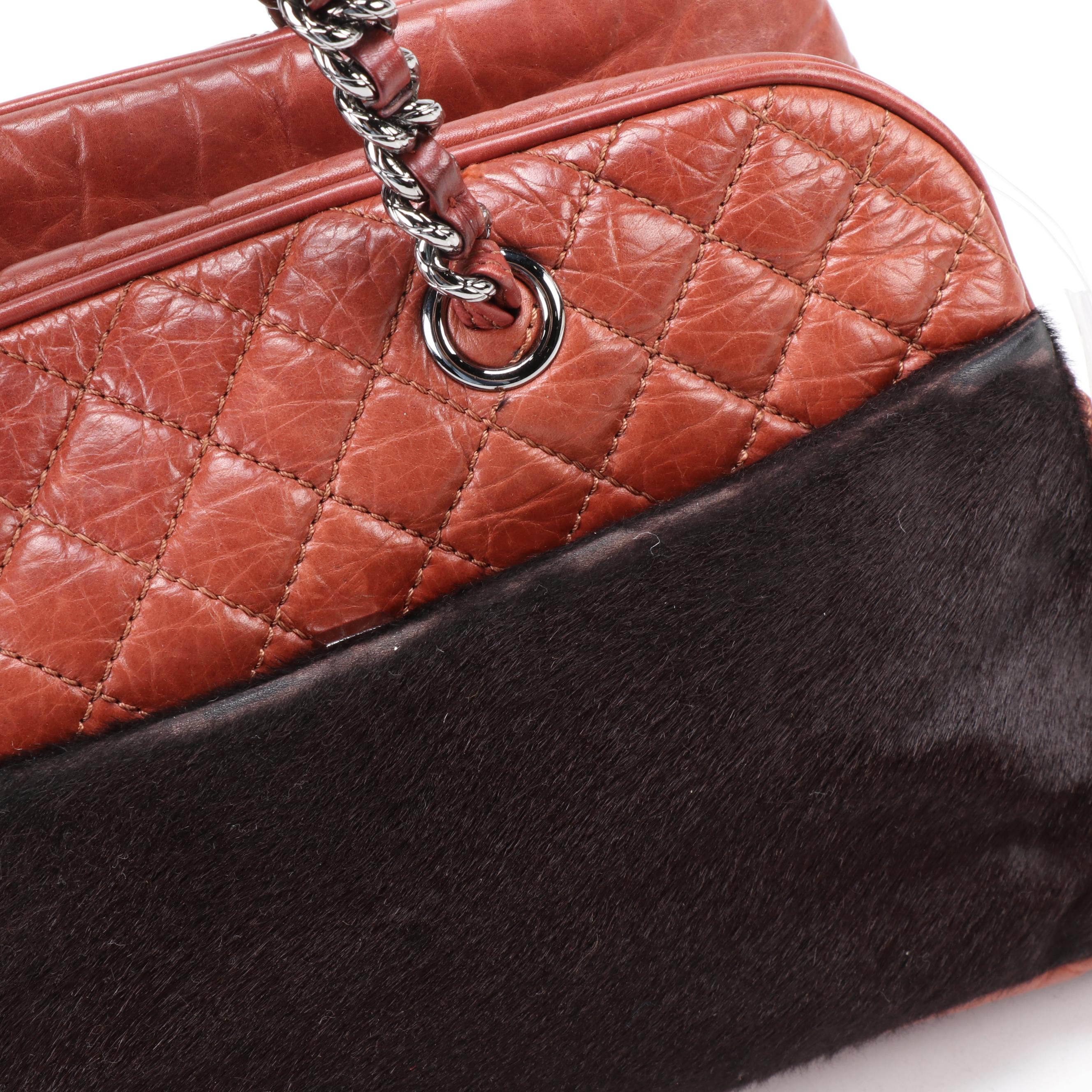 Chanel Pony Hair and Quilted Leather Chain Strap Bowler Bag